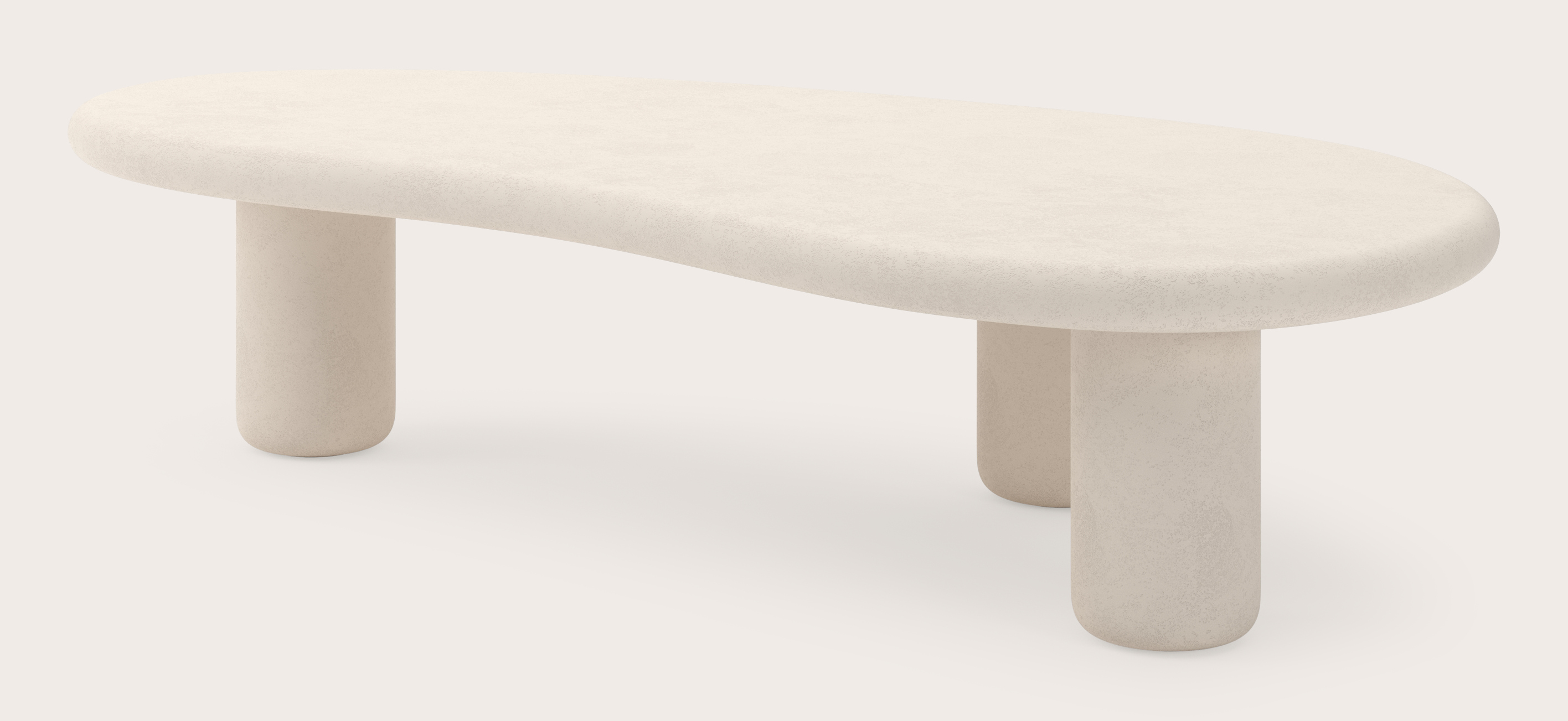 Salontafel Artisano Small onderstel met blobvormig Artisano blad in Claylime kleur 