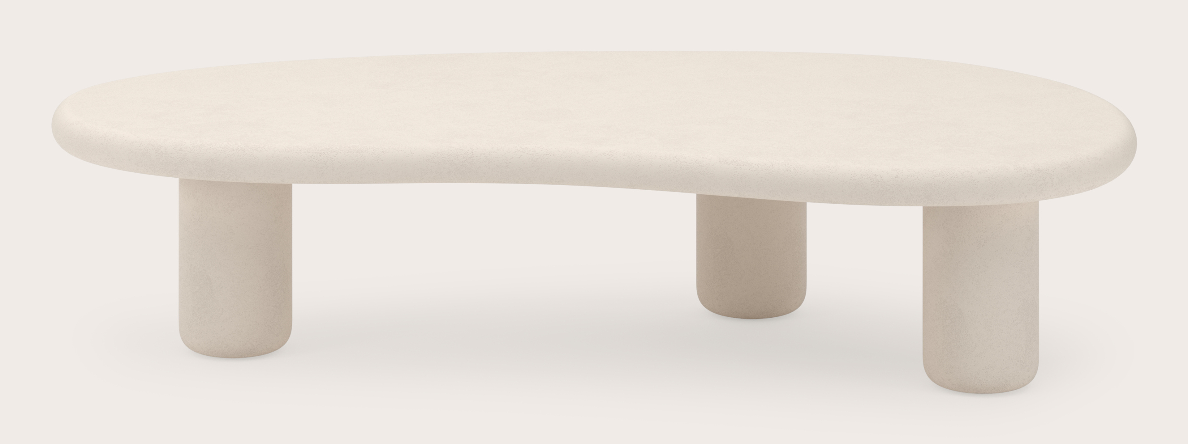 Salontafel Artisano Small onderstel met blobvormig Artisano blad in Claylime kleur