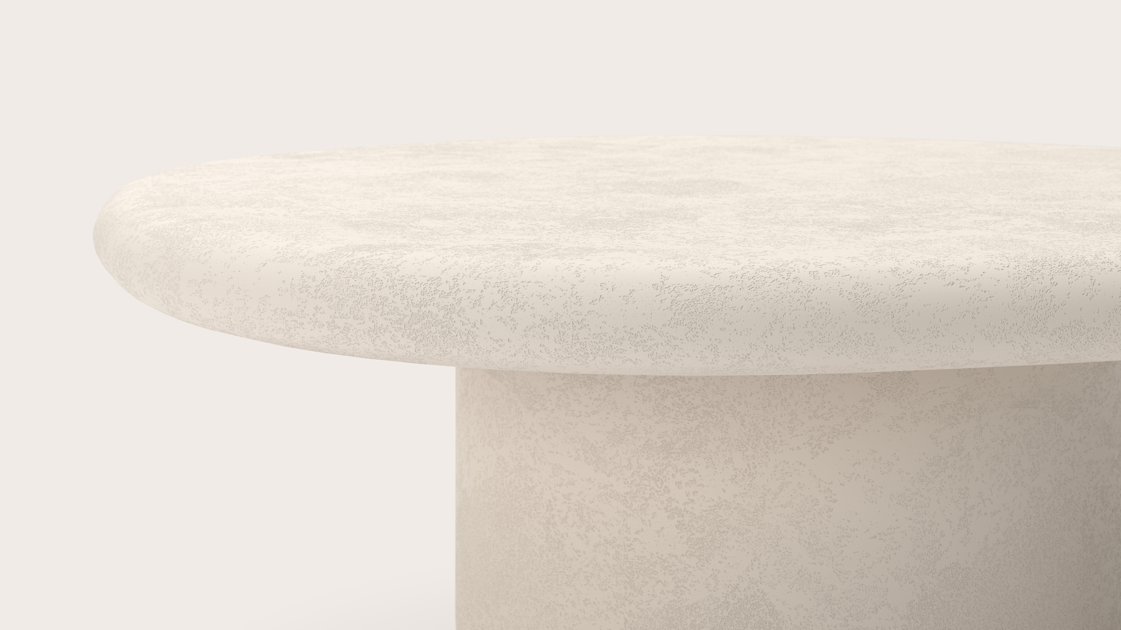 Salontafel Artisano XLarge onderstel met pebblevormig Artisano blad in Claylime kleur
