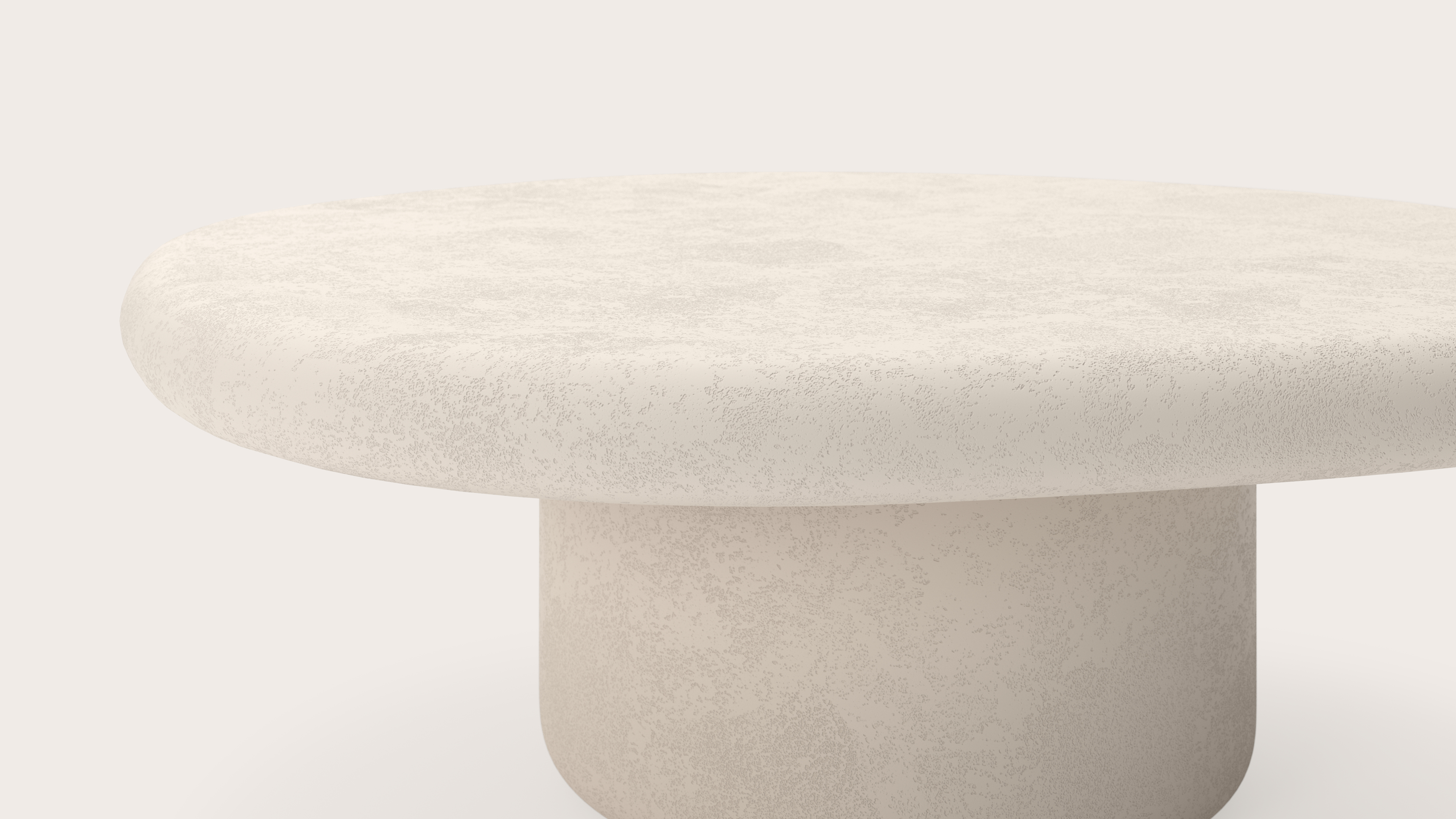 Table basse Artisano armature Large avec plateau Artisano forme pebble en Claylime couleur Eggshell
