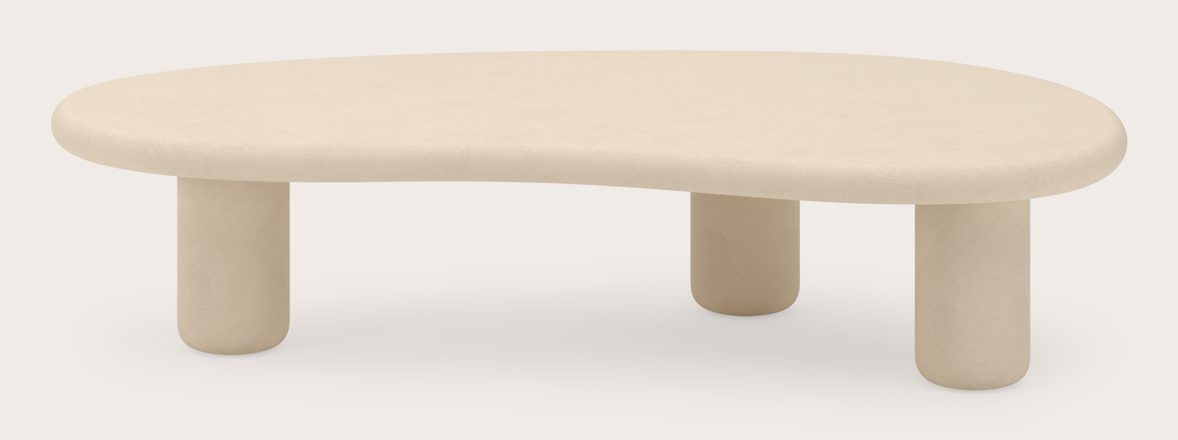 Salontafel Artisano Small onderstel met blobvormig Artisano blad in Claylime kleur 