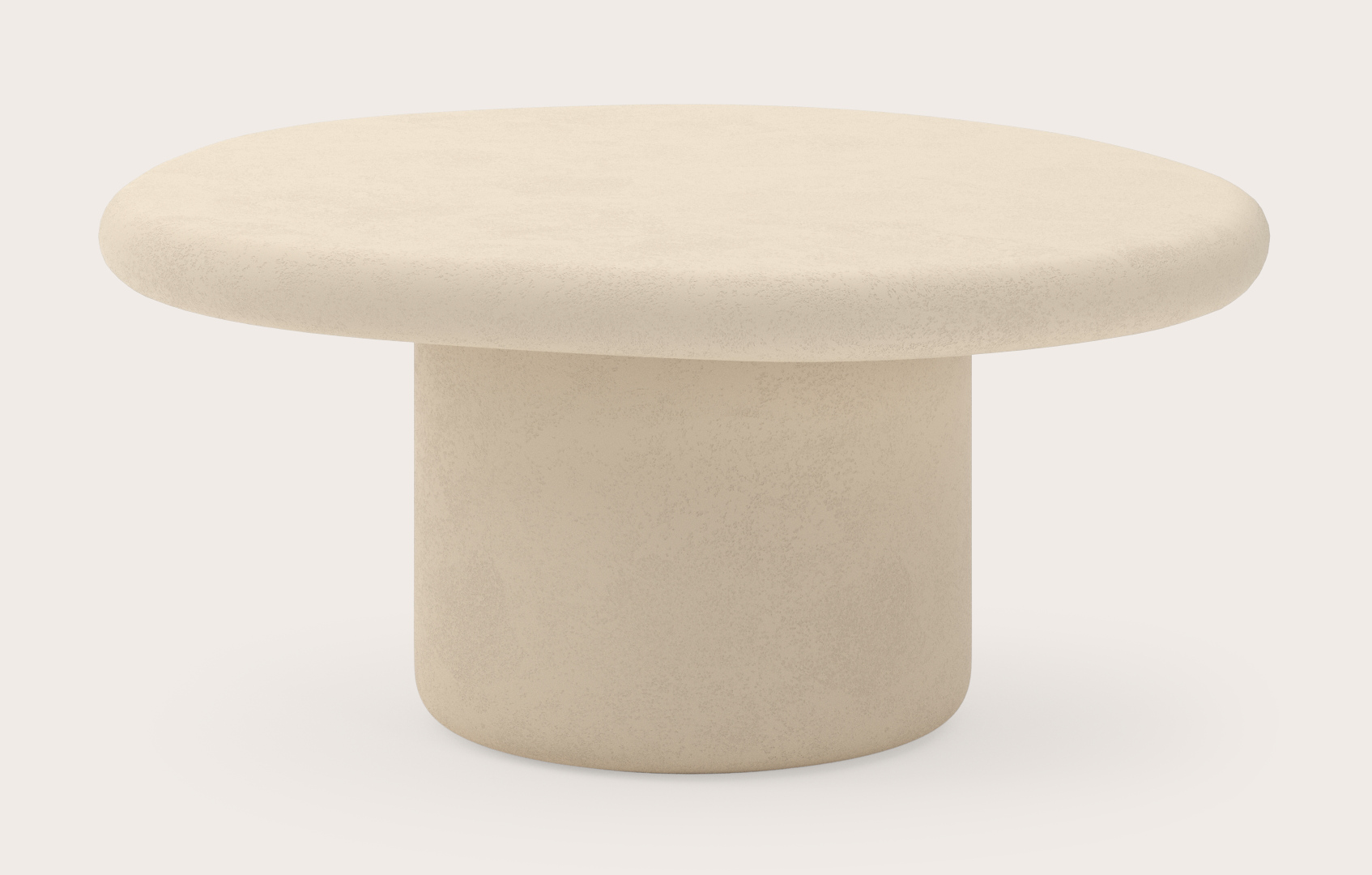 Salontafel Artisano Large onderstel met pebblevormig Artisano blad in Claylime kleur
