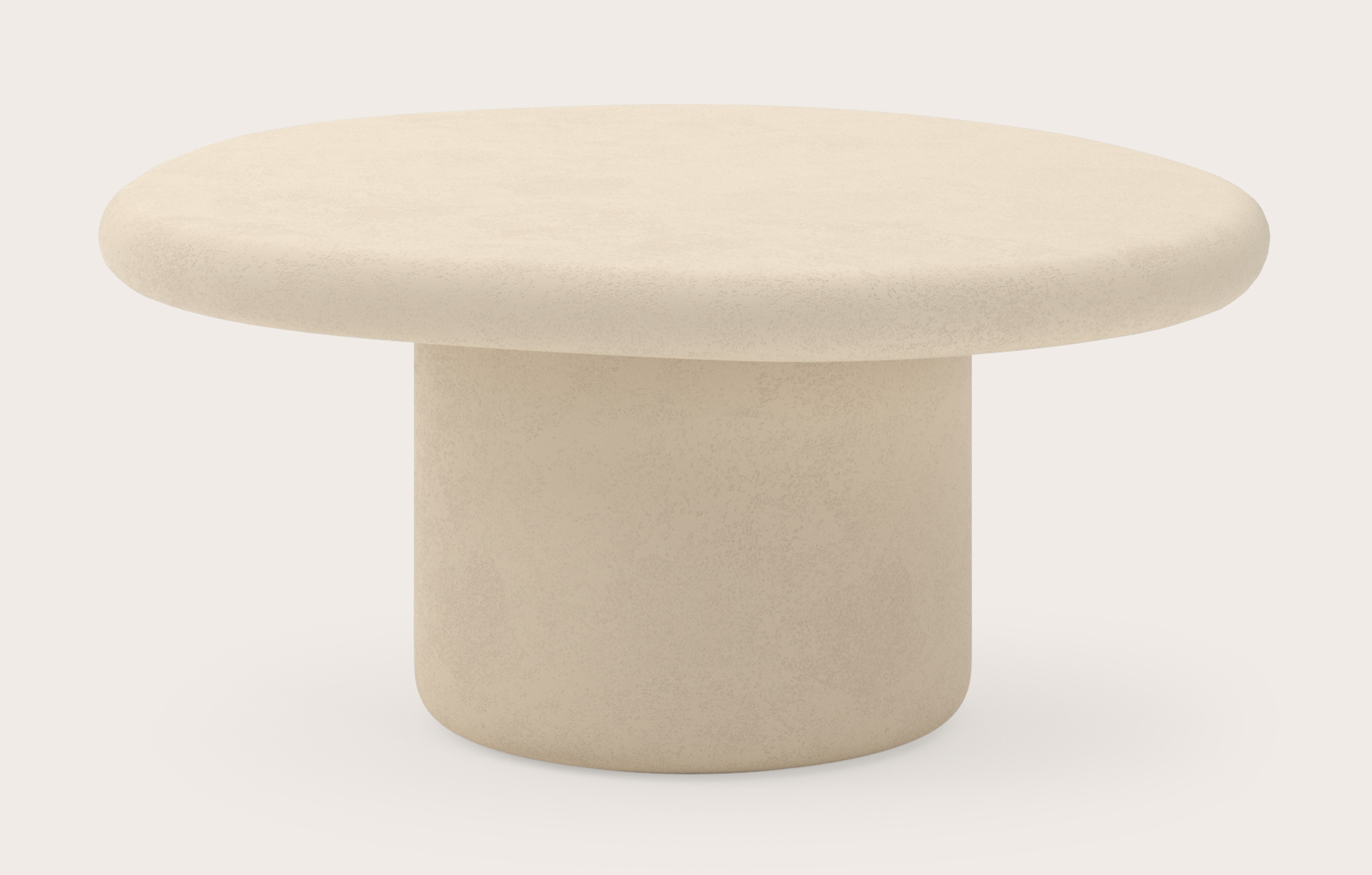 Salontafel Artisano Large onderstel met pebblevormig Artisano blad in Claylime kleur
