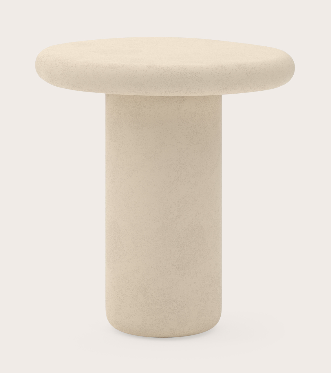 Bijzettafel Artisano Small onderstel met pebblevormig Artisano blad in Claylime kleur