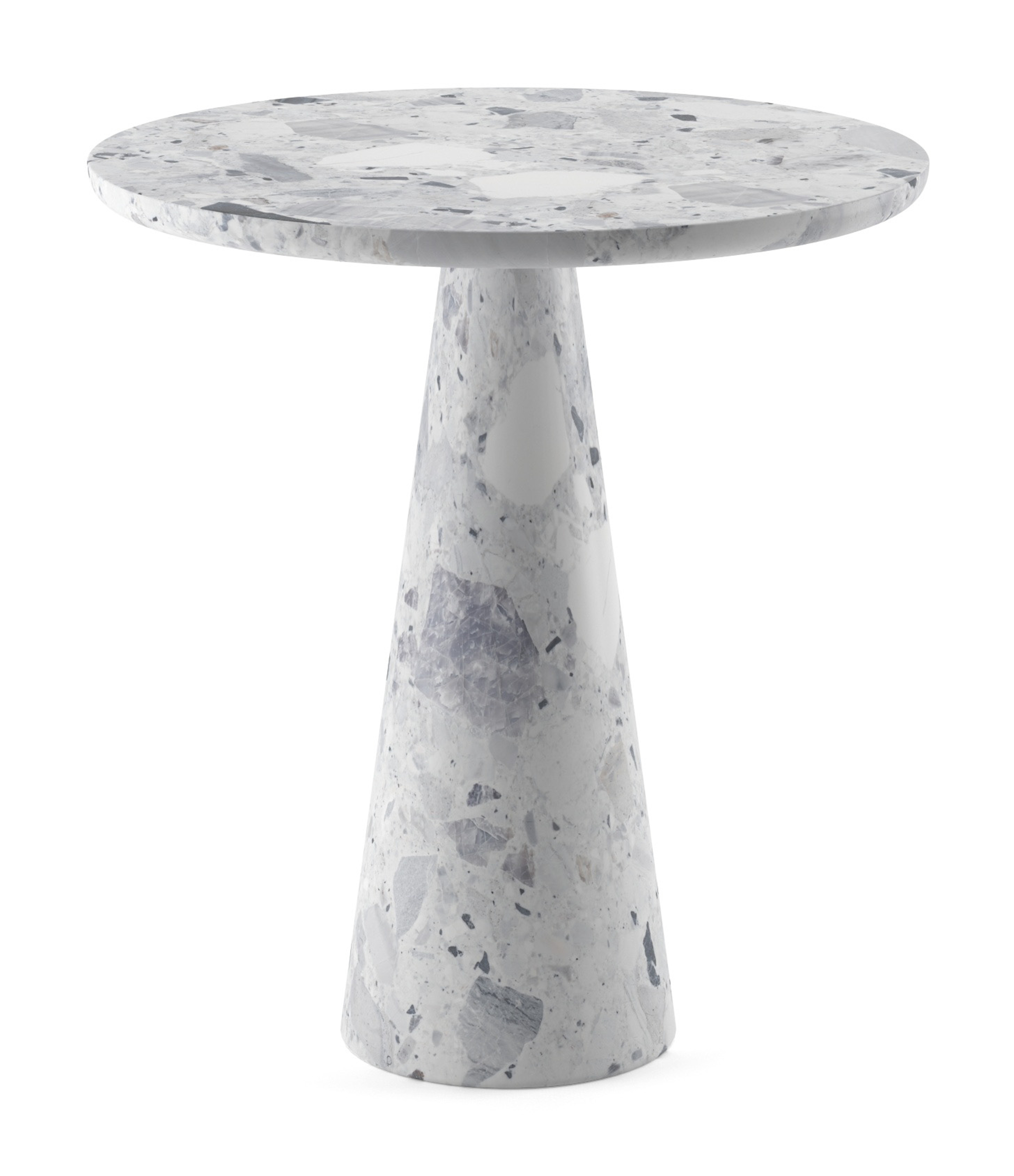 Table d'appoint Ficono avec plateau de table rond en marbre en couleur Tundra Gold Ø50 x 52 cm