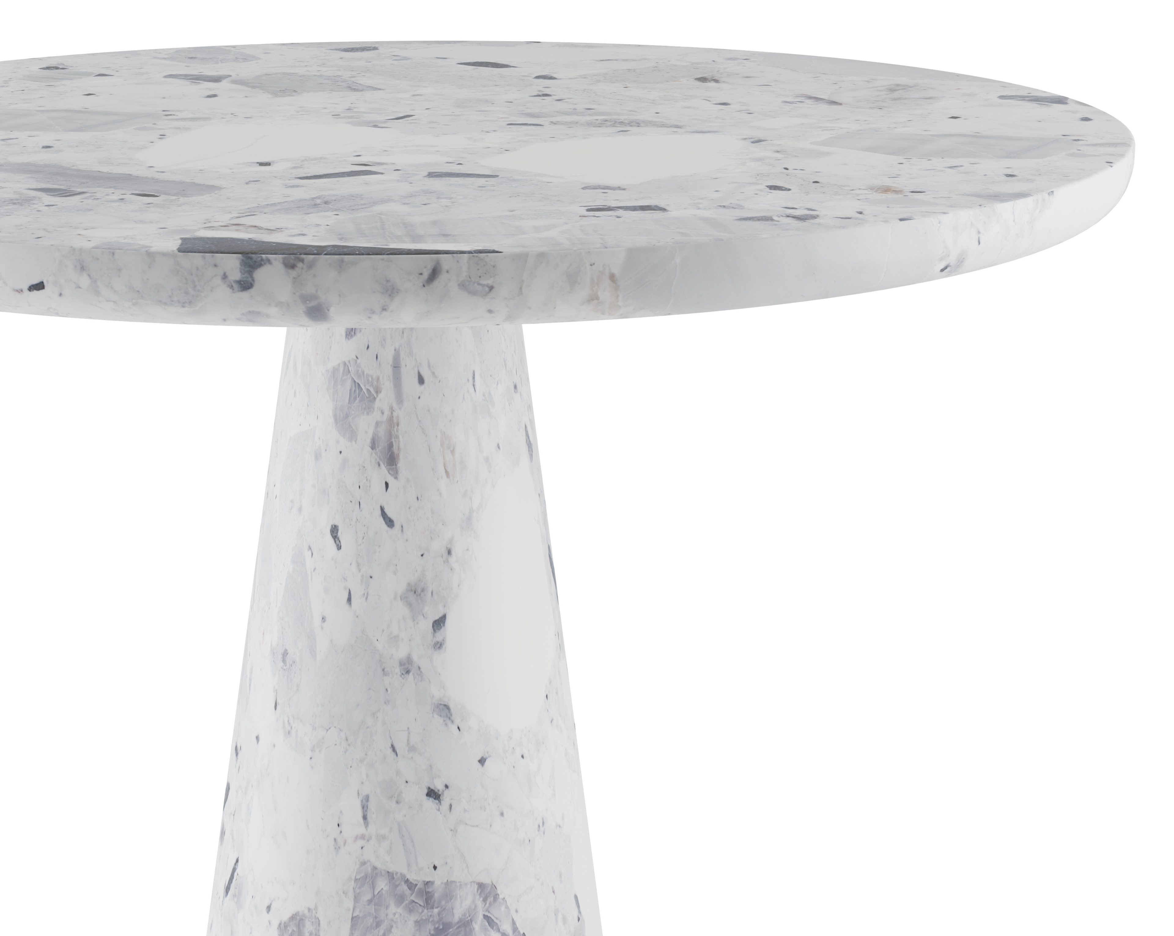 Table d'appoint Ficono avec plateau de table rond en marbre en couleur Tundra Gold Ø50 x 52 cm