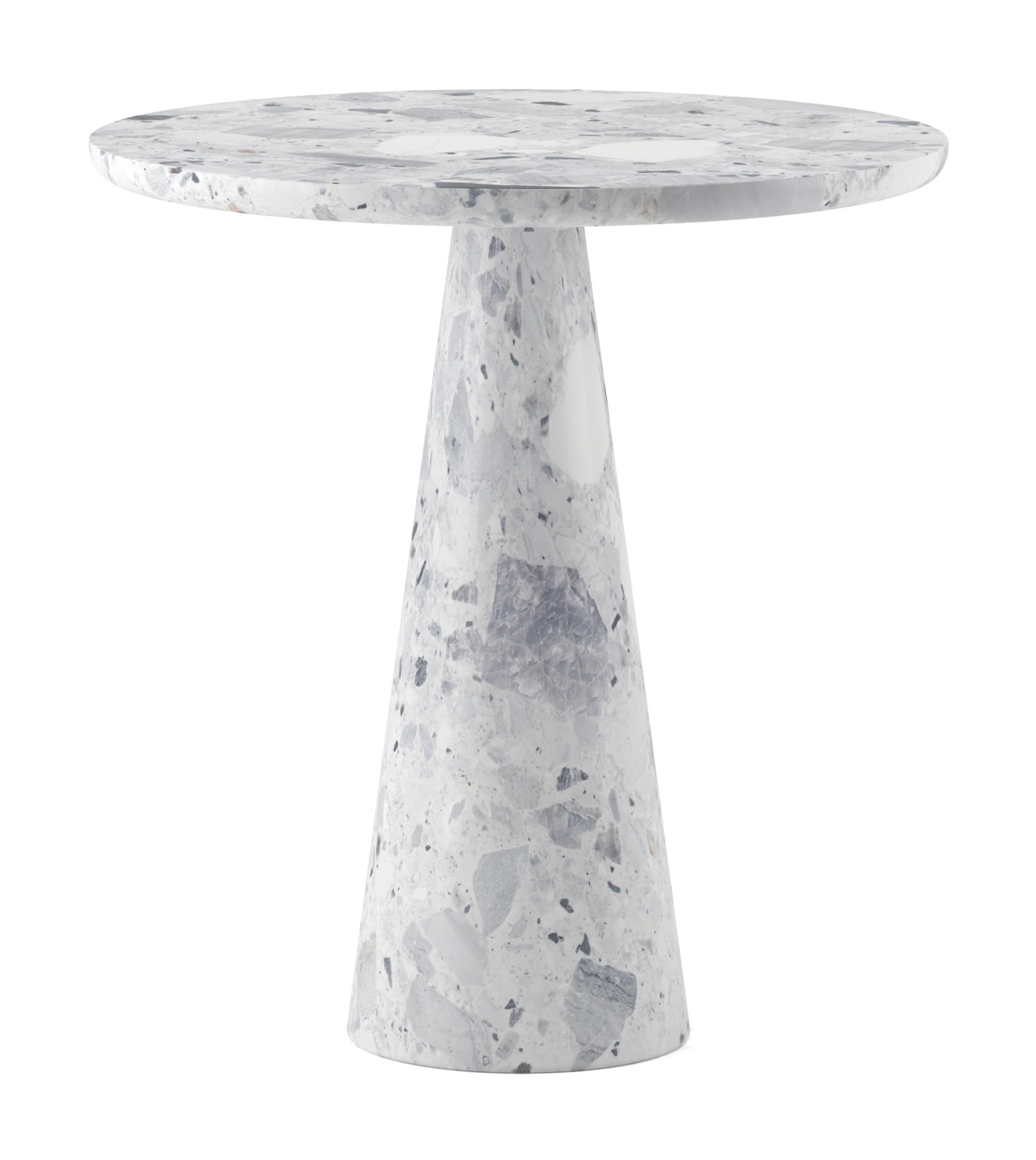 Table d'appoint Ficono avec plateau de table rond en marbre en couleur Tundra Gold Ø50 x 52 cm