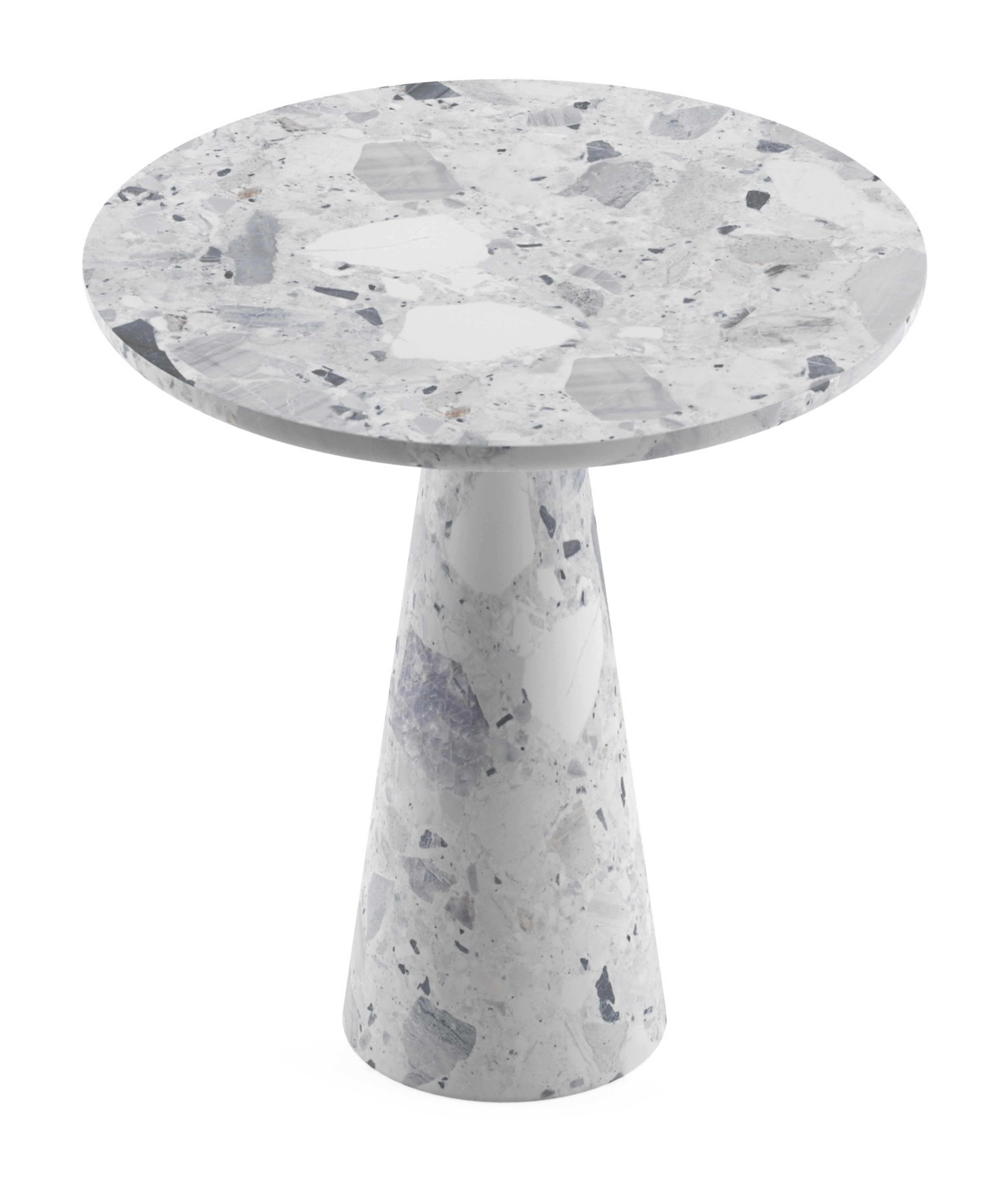 Table d'appoint Ficono avec plateau de table rond en marbre en couleur Tundra Gold Ø50 x 52 cm