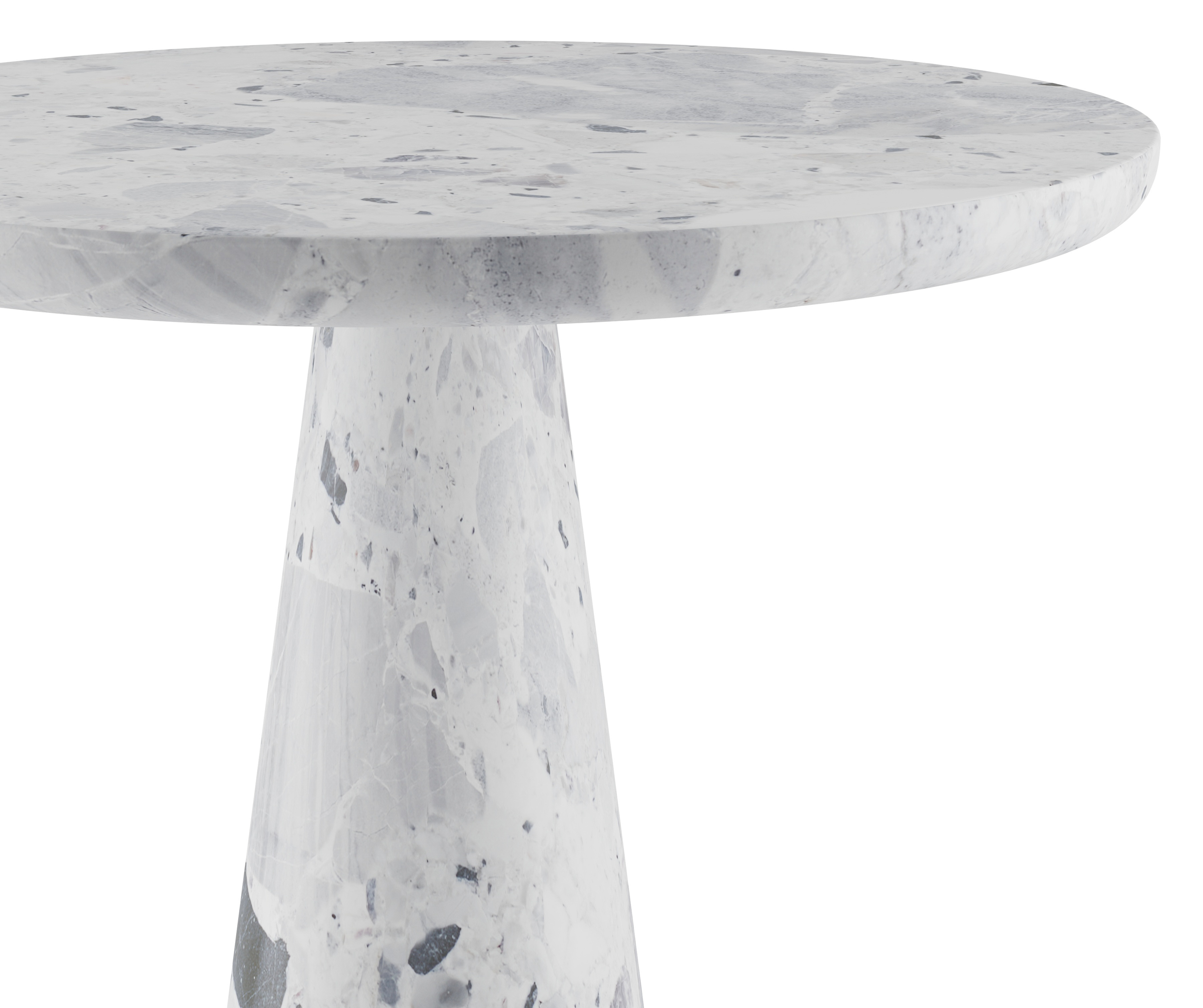 Table d'appoint Ficono avec plateau de table rond en marbre en couleur Tundra Gold Ø40 x 46 cm