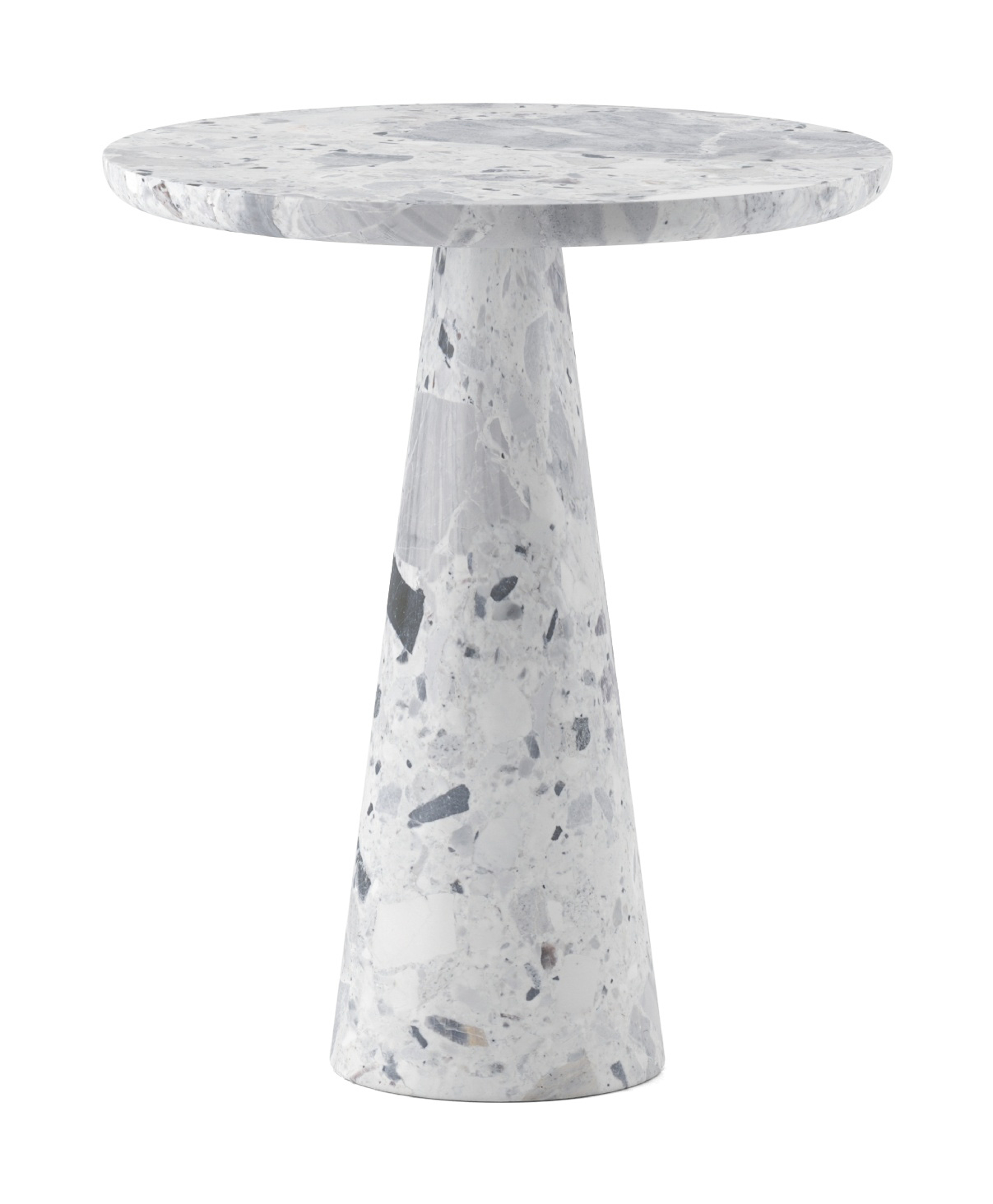 Table d'appoint Ficono avec plateau de table rond en marbre en couleur Tundra Gold Ø40 x 46 cm