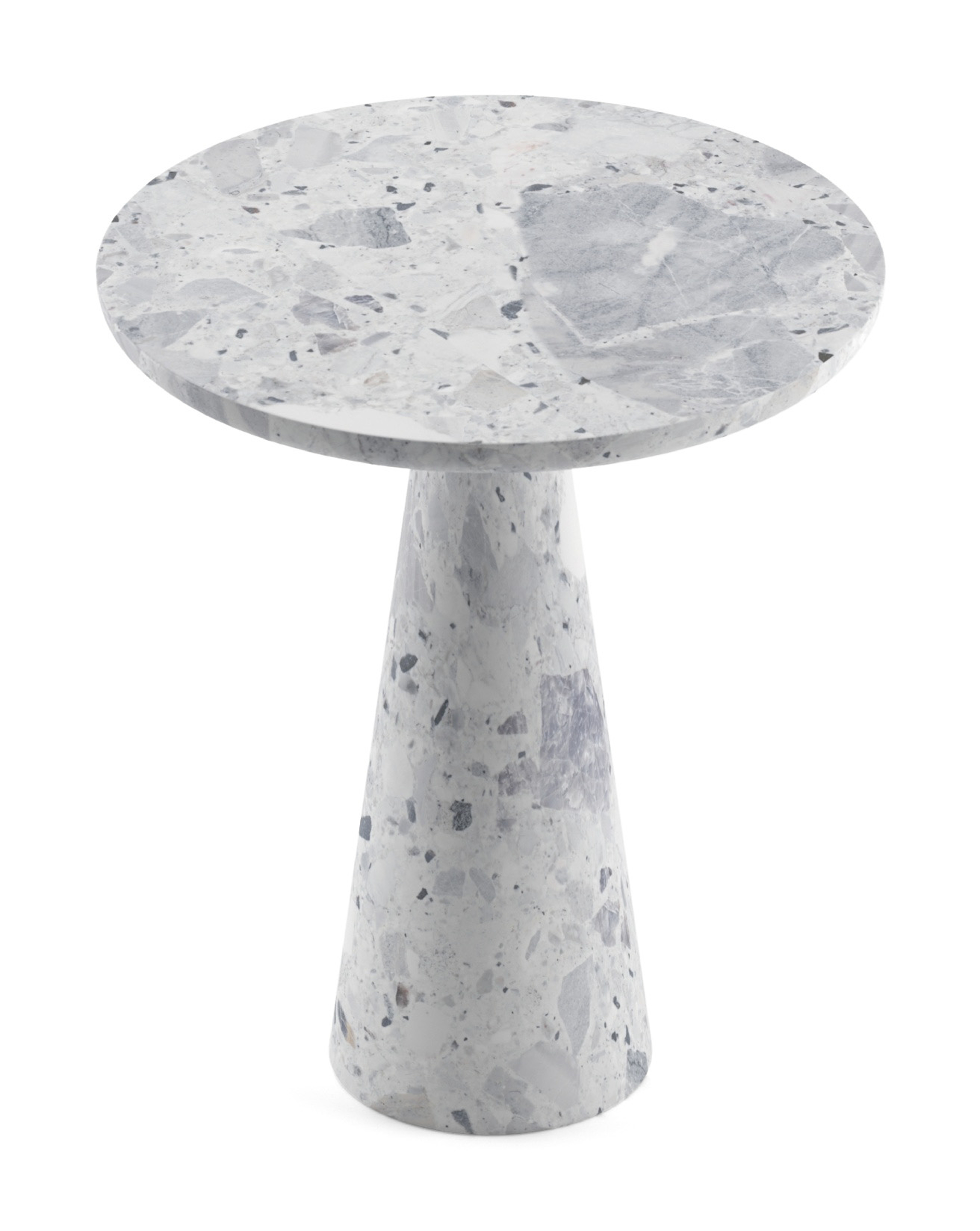 Table d'appoint Ficono avec plateau de table rond en marbre en couleur Tundra Gold Ø40 x 46 cm