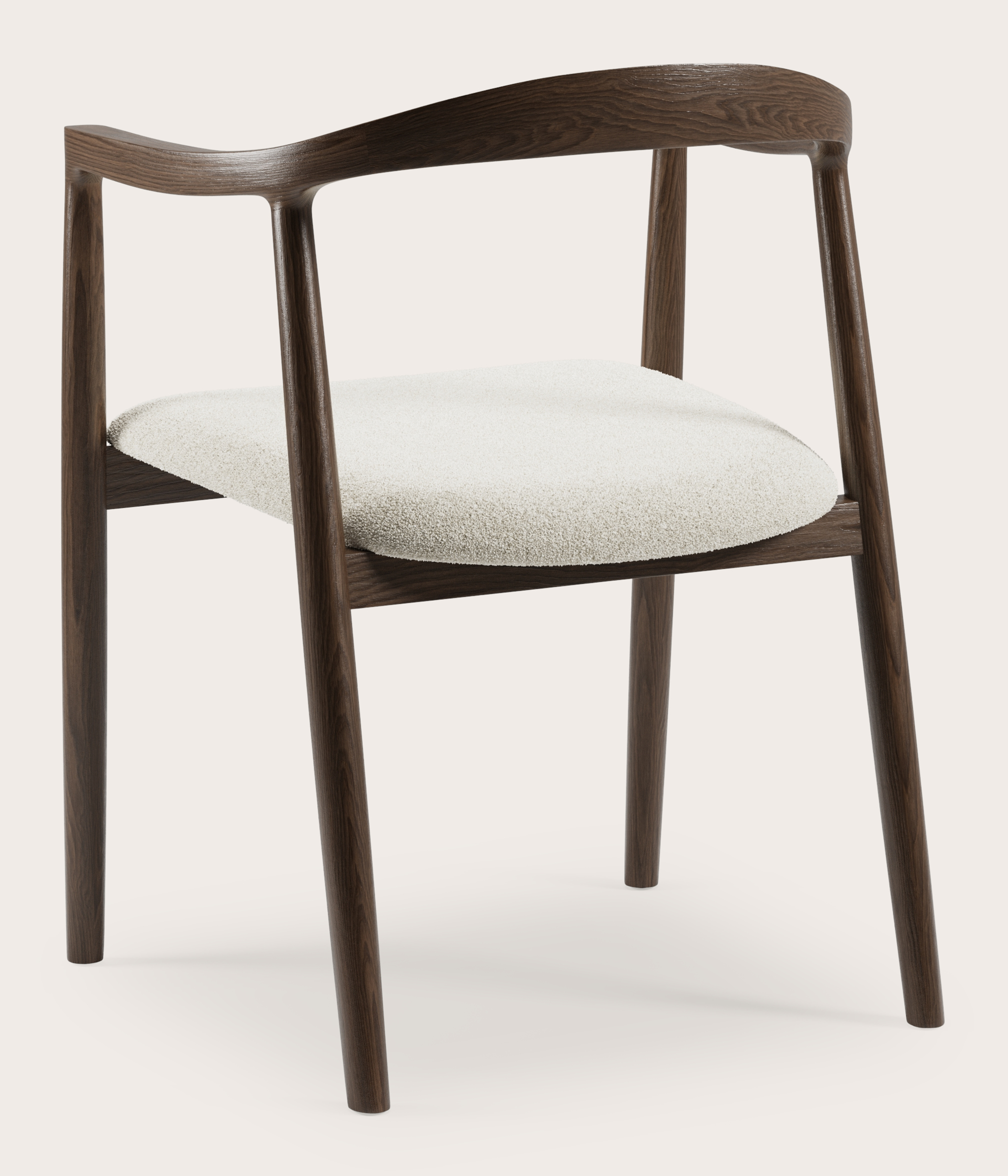 Noto armstoel in gerookte eik met zitting in Aria stof Mastic