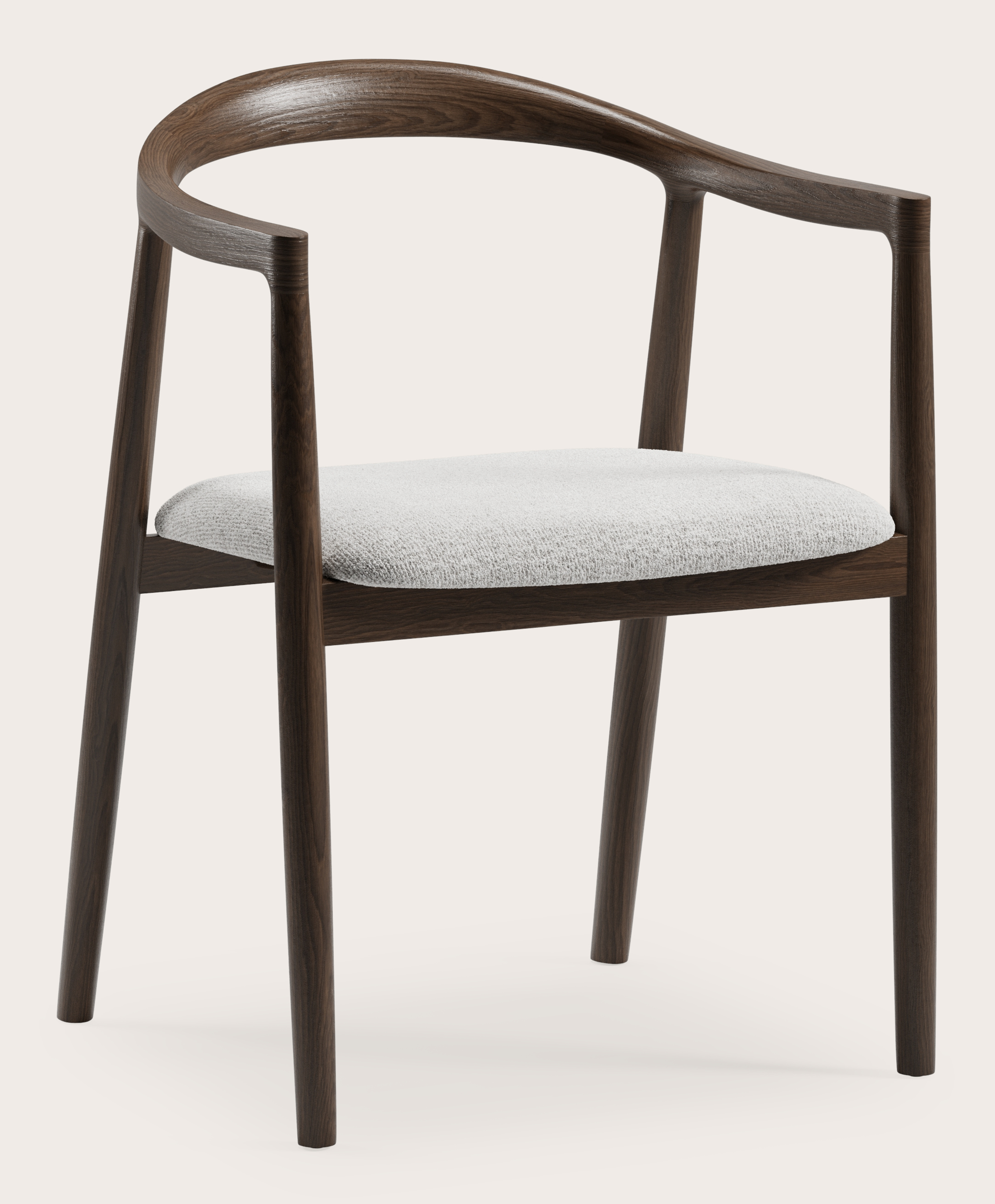 Noto armstoel in gerookte eik met zitting in Nova stof Lunar