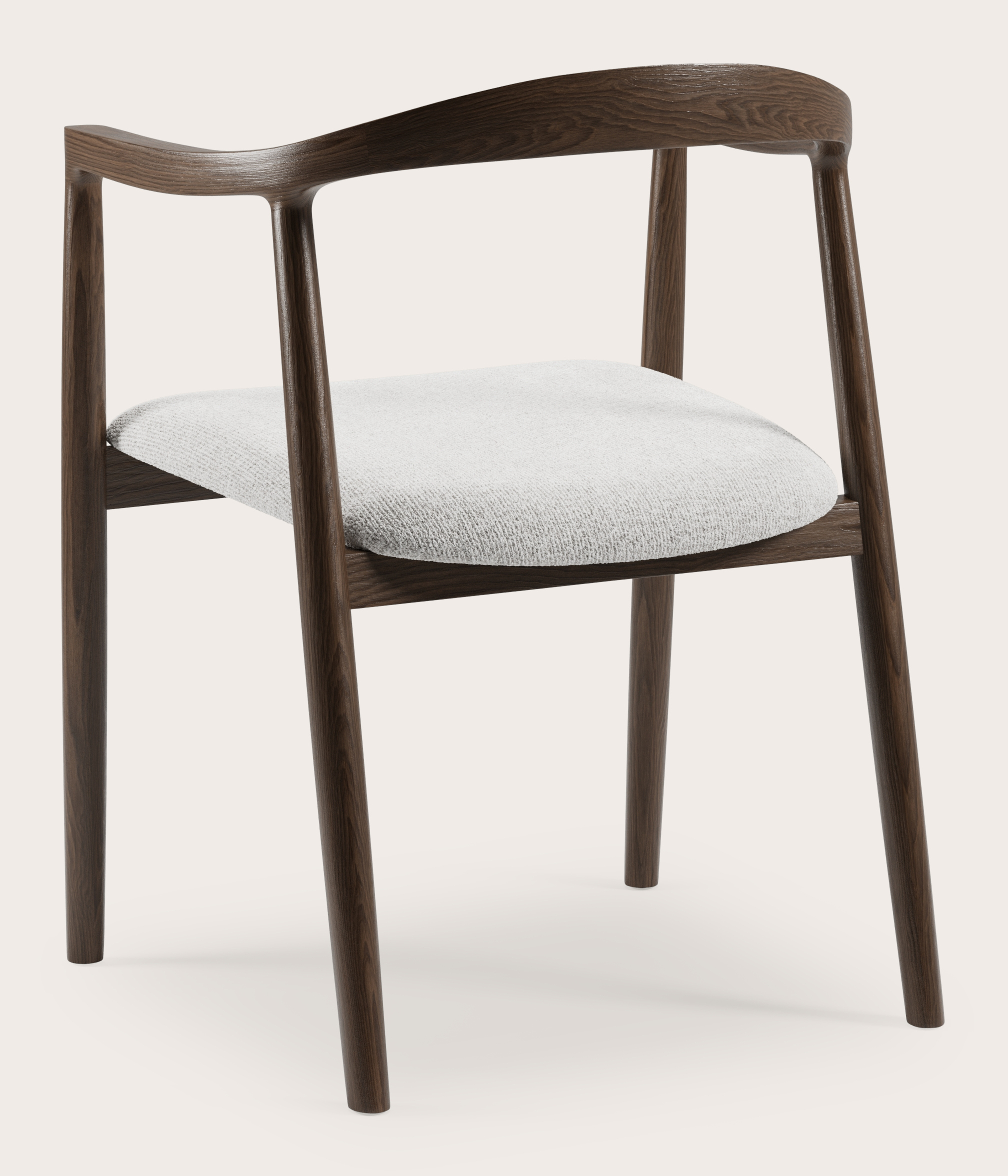 Noto armstoel in gerookte eik met zitting in Nova stof Lunar