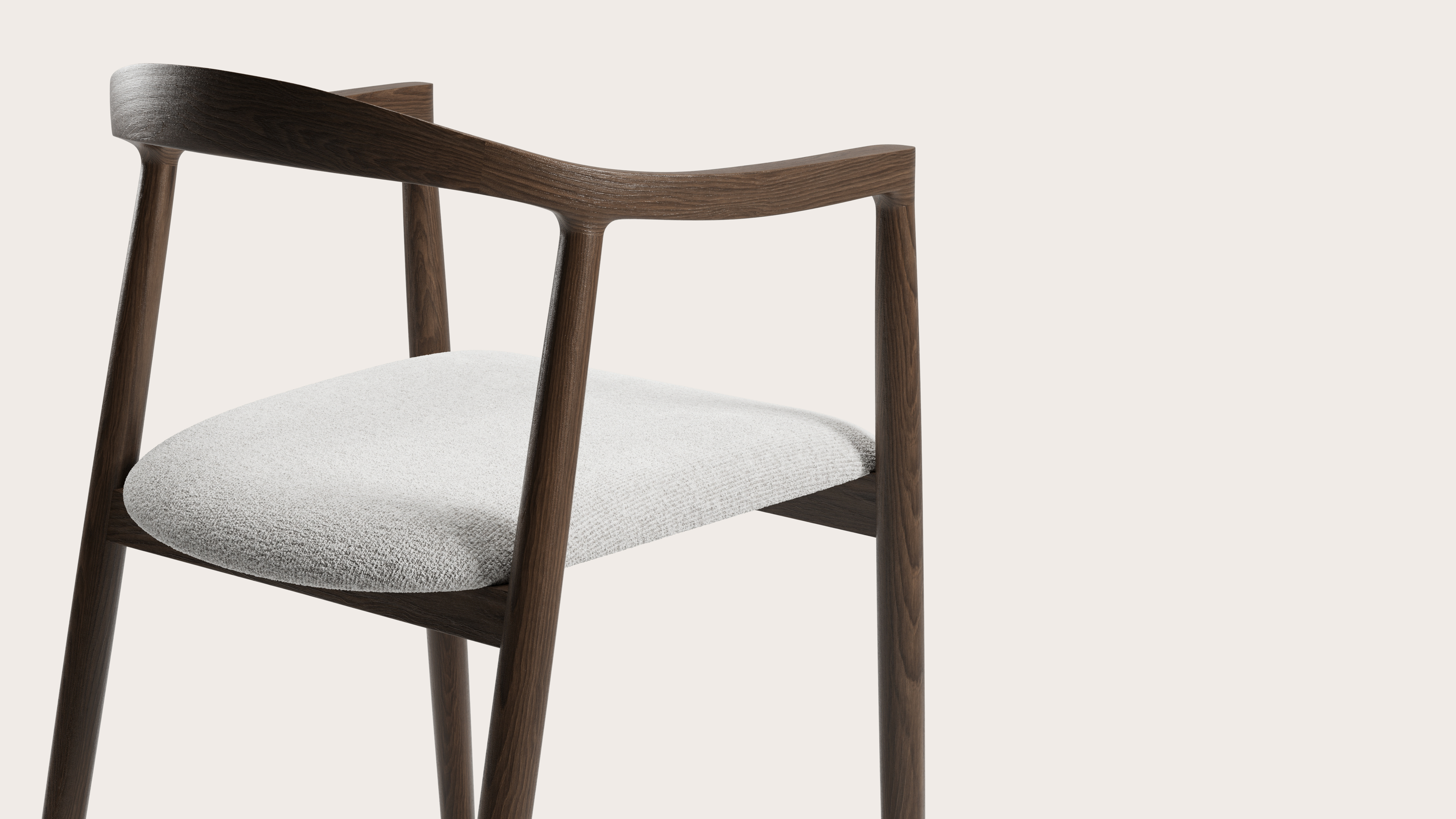Noto armstoel in gerookte eik met zitting in Nova stof Lunar