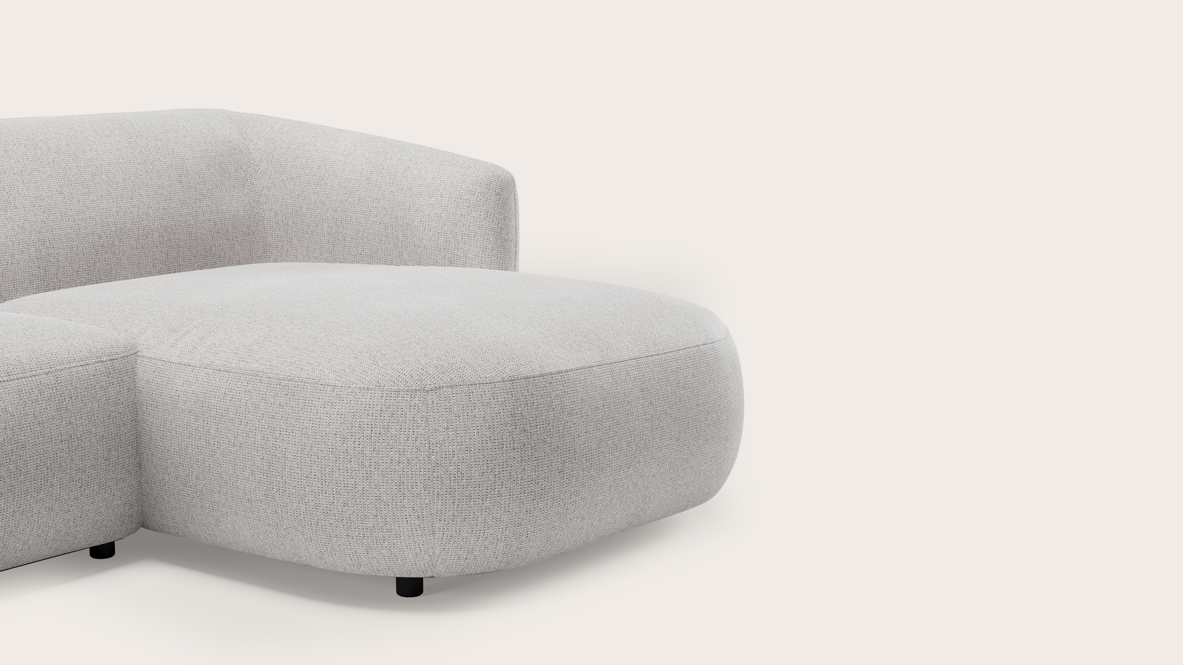 Comporta hoekzetel 4-zit in Fuga stof Grey