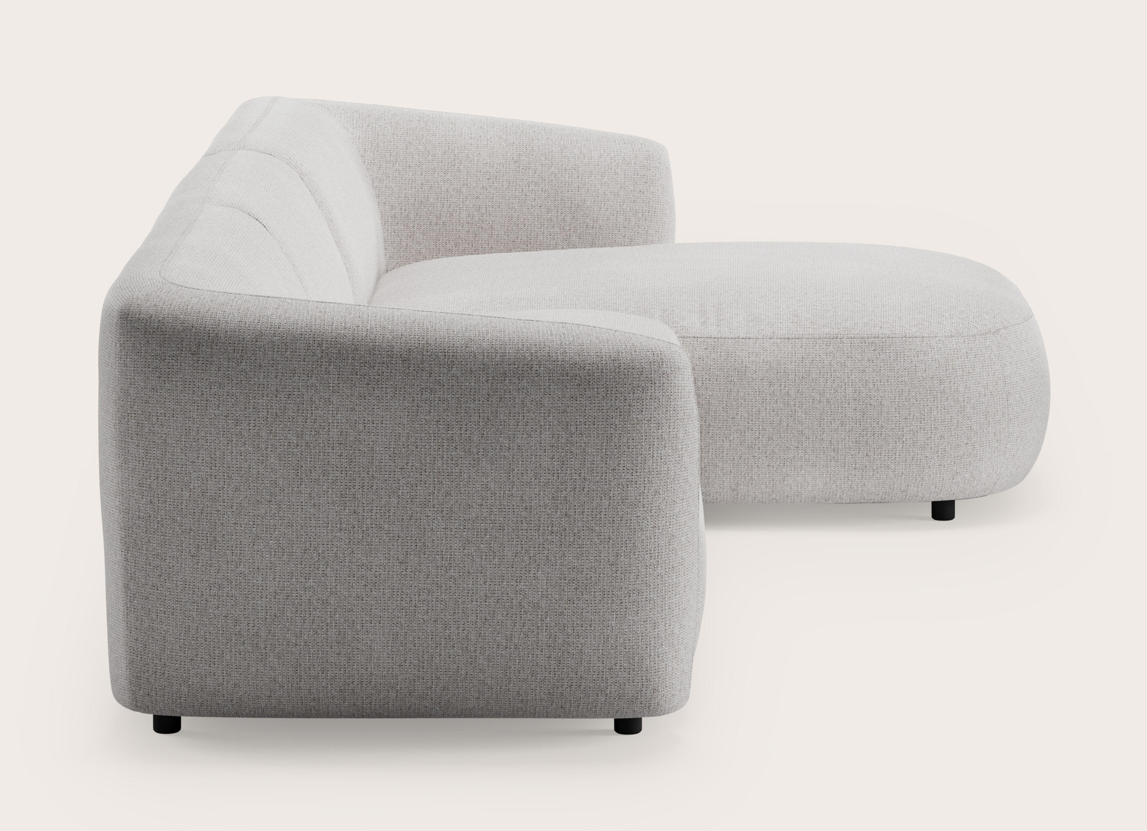 Comporta hoekzetel 4-zit in Fuga stof Grey