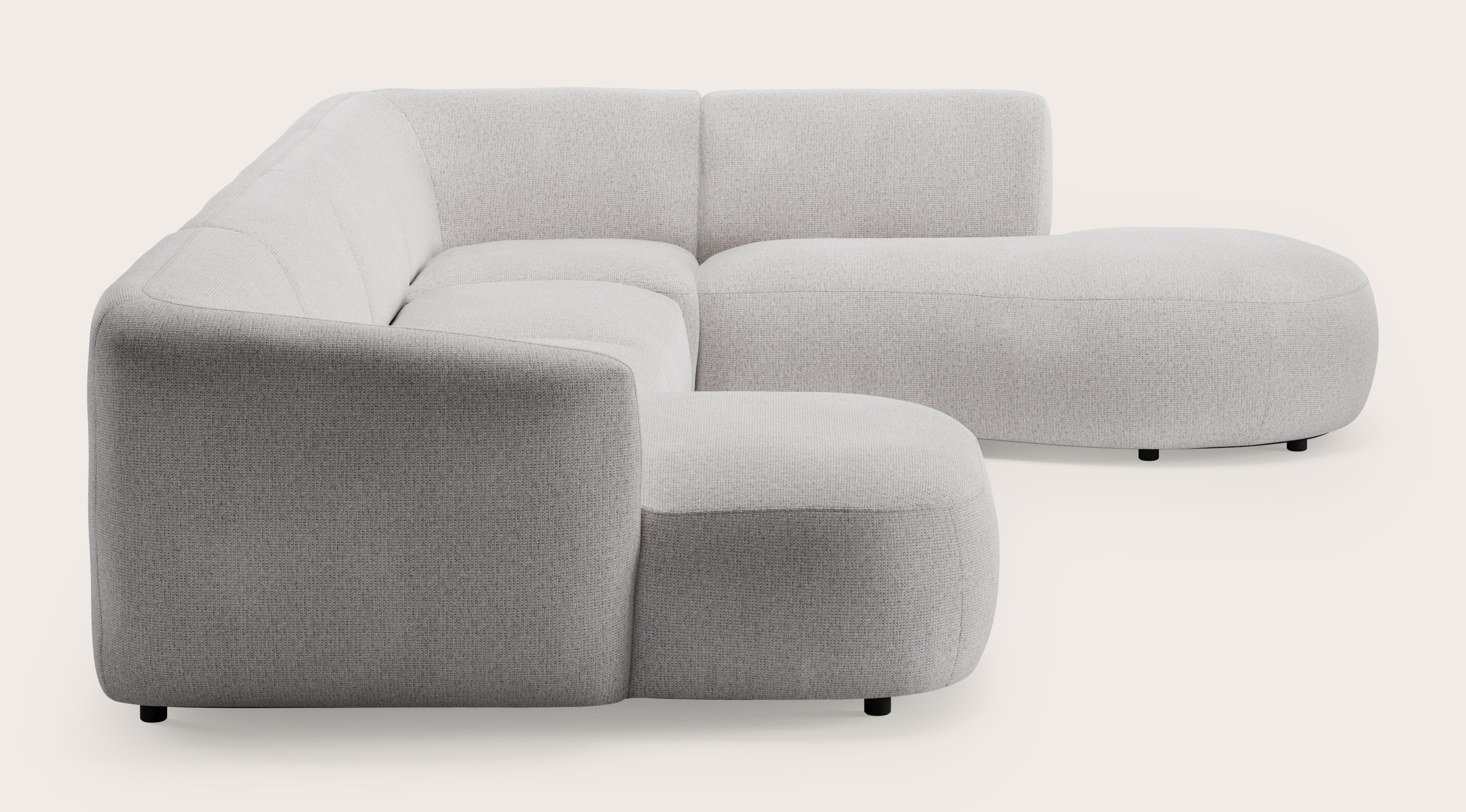 Comporta canapé d'angle 5,5 places en Fuga tissu Grey