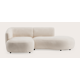 Canapé d'angle L 2 places avec chaise longue gauche et extrémité ouverte droite