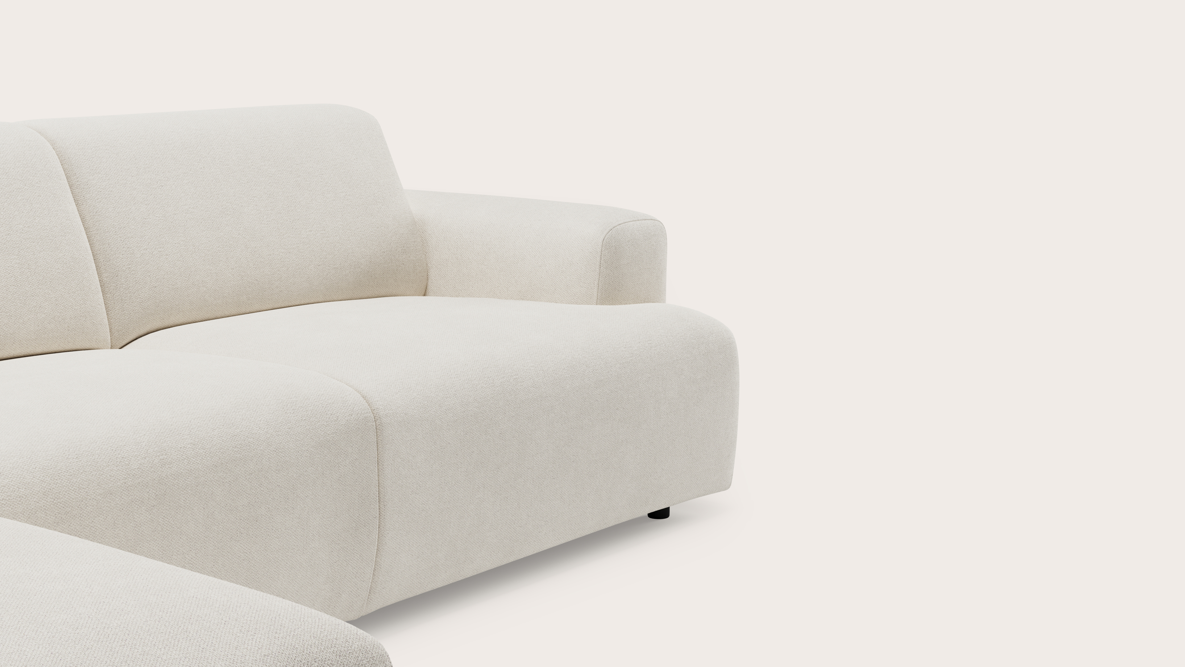 Coimbra canapé d'angle 4 places en Volti tissu Pearl