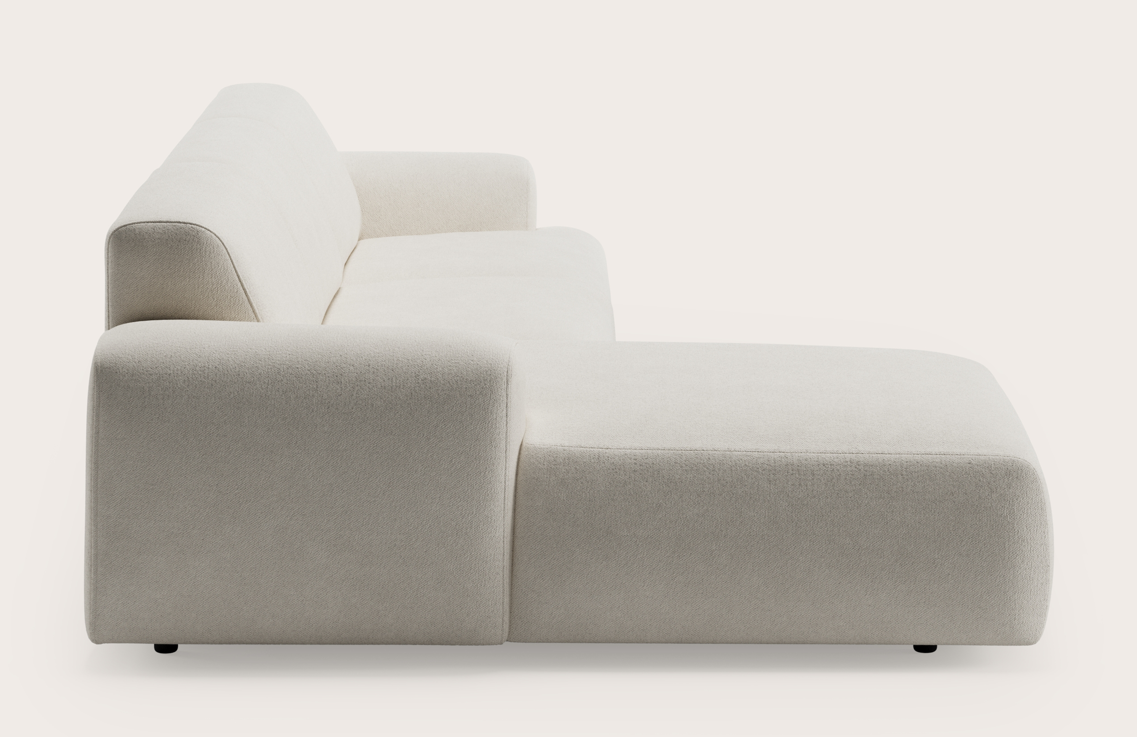 Coimbra canapé d'angle 4 places en Volti tissu Pearl