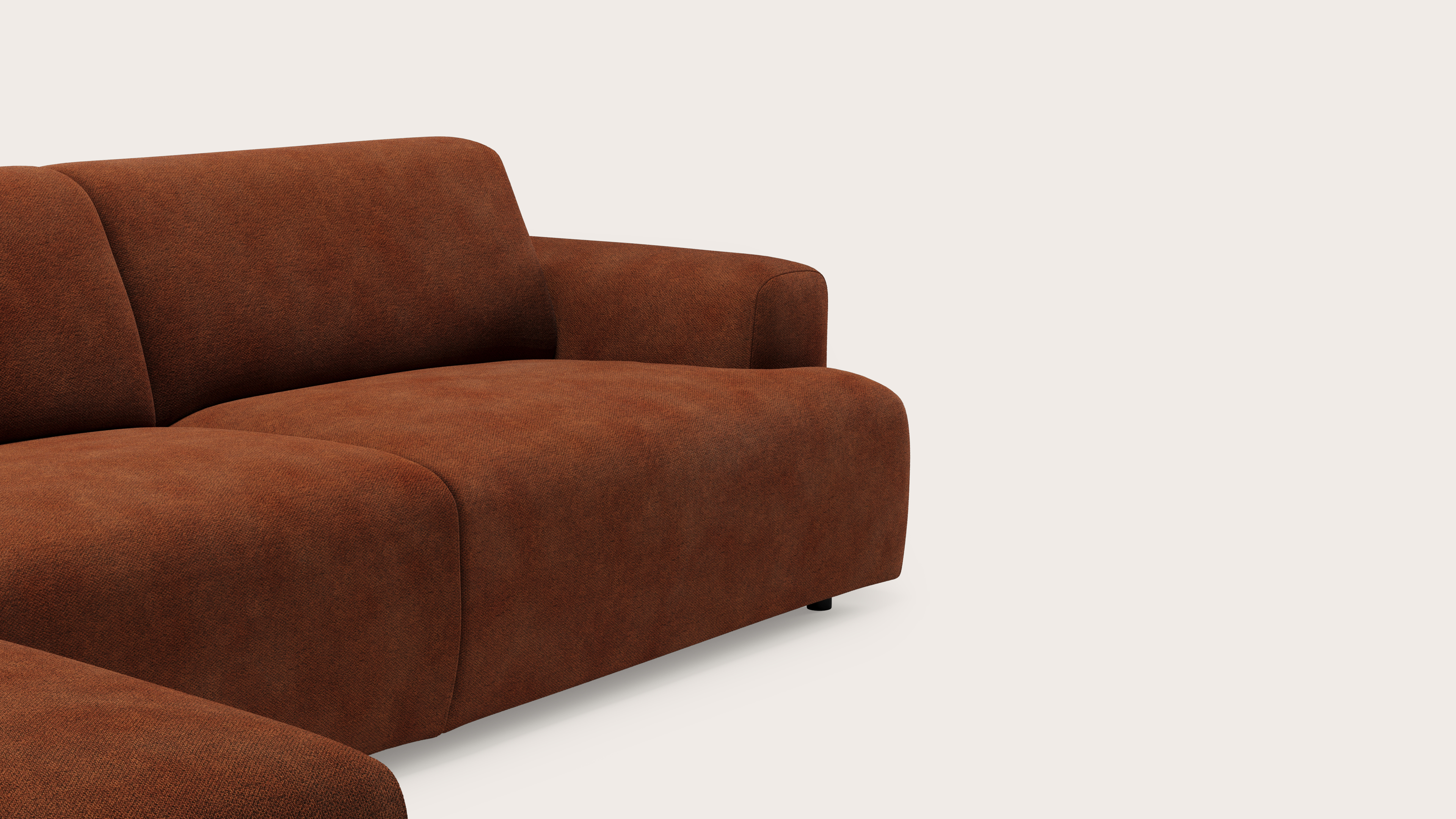 Coimbra canapé d'angle 5 places en Volti tissu Copper