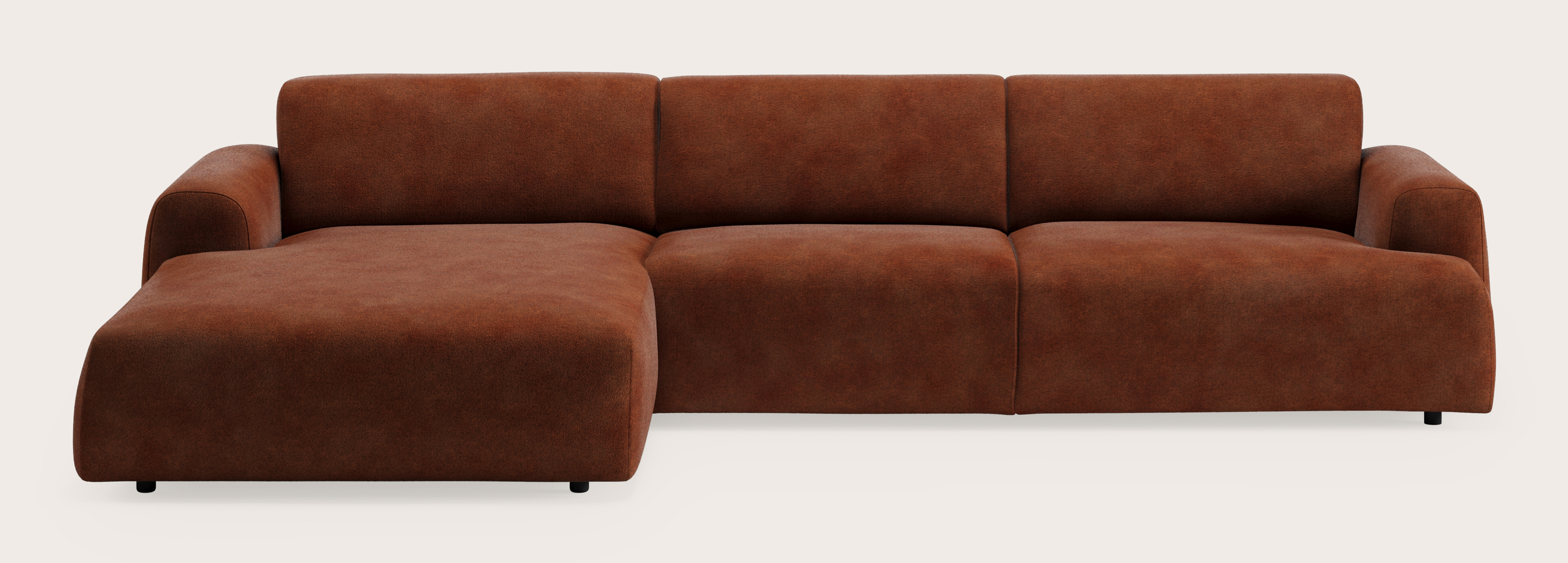 Coimbra canapé d'angle 5 places en Volti tissu Copper