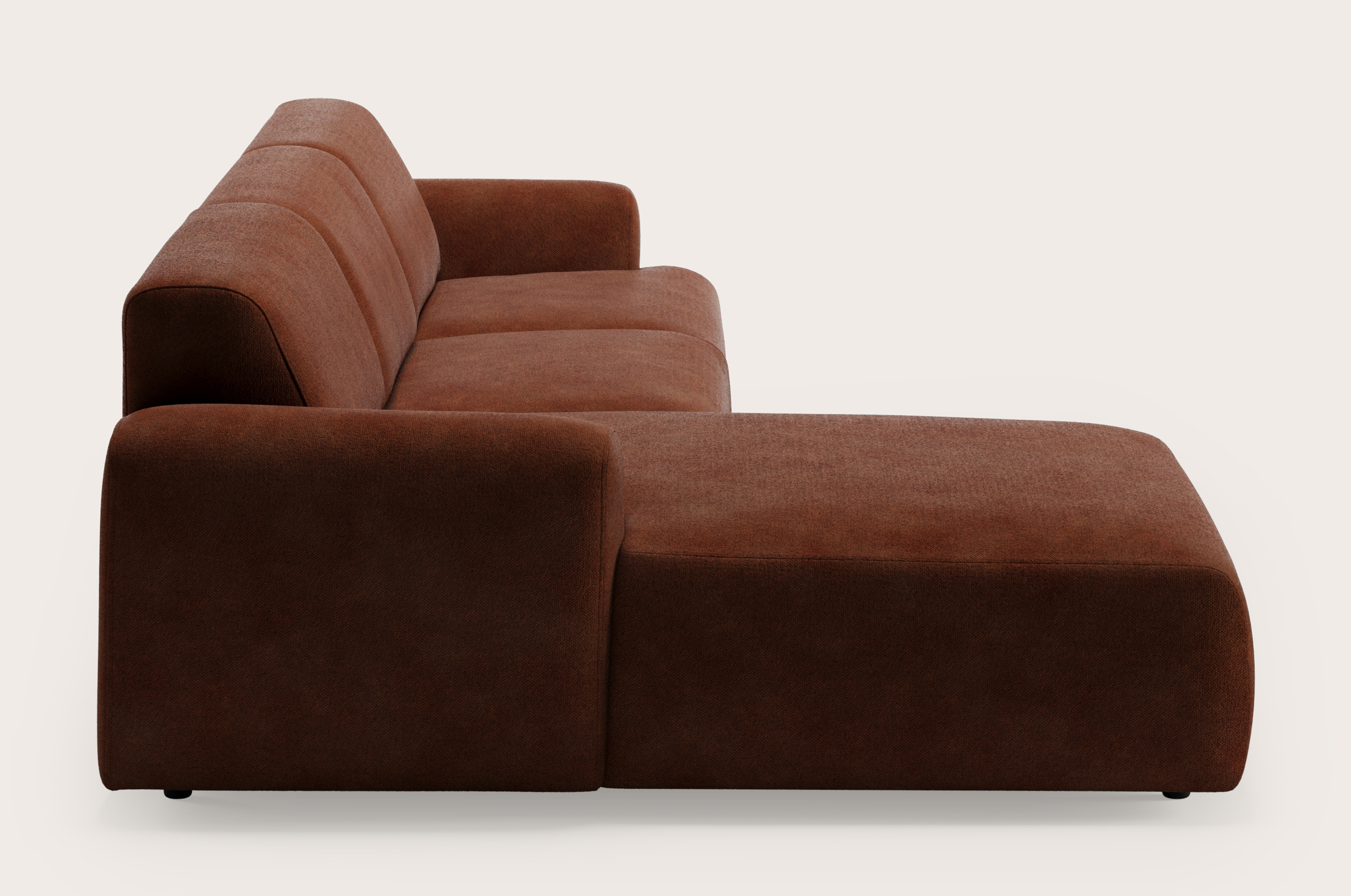 Coimbra canapé d'angle 5 places en Volti tissu Copper