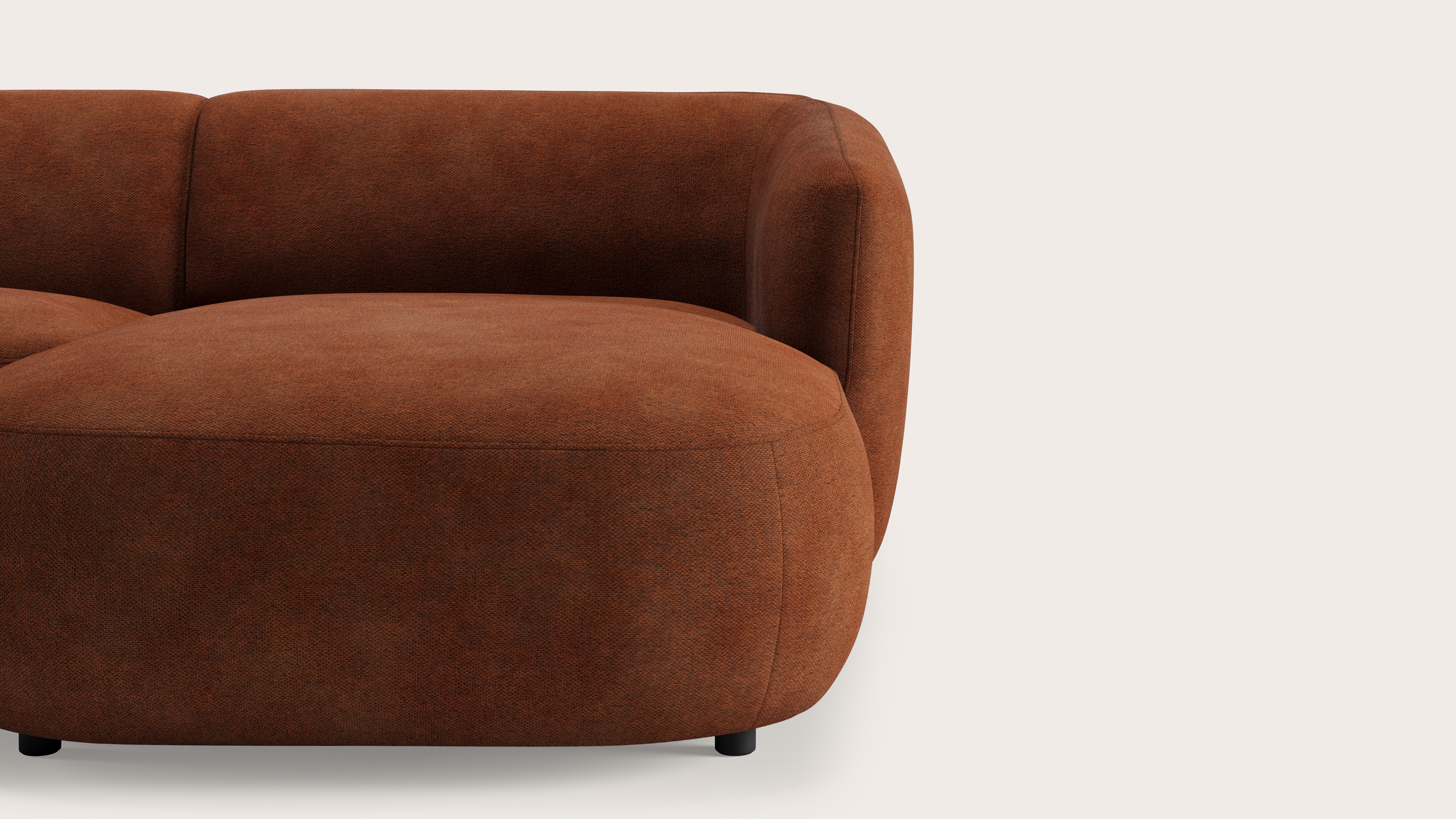 Comporta canapé d'angle 4 places en Volti tissu Copper