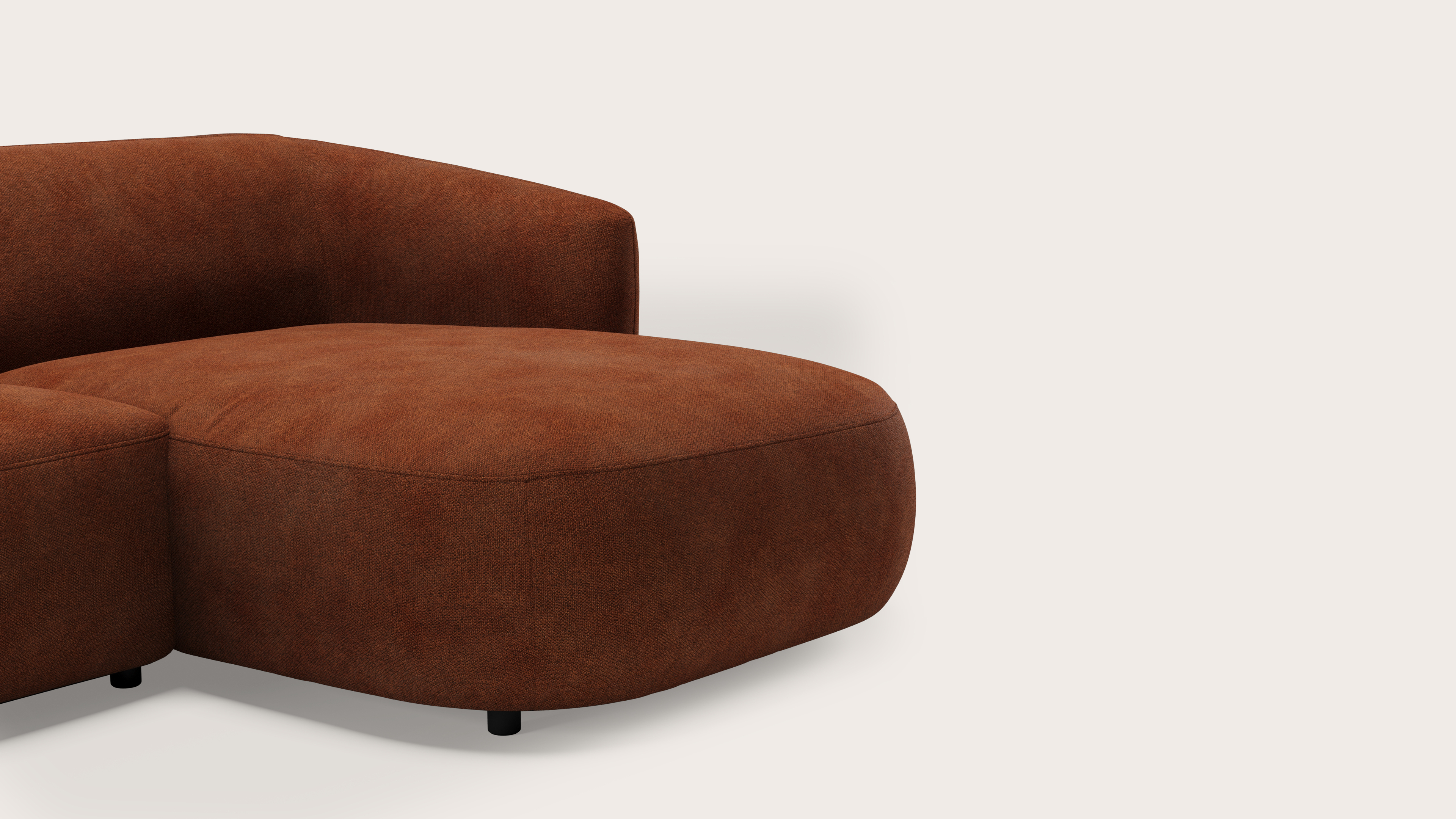 Comporta canapé d'angle 4 places en Volti tissu Copper