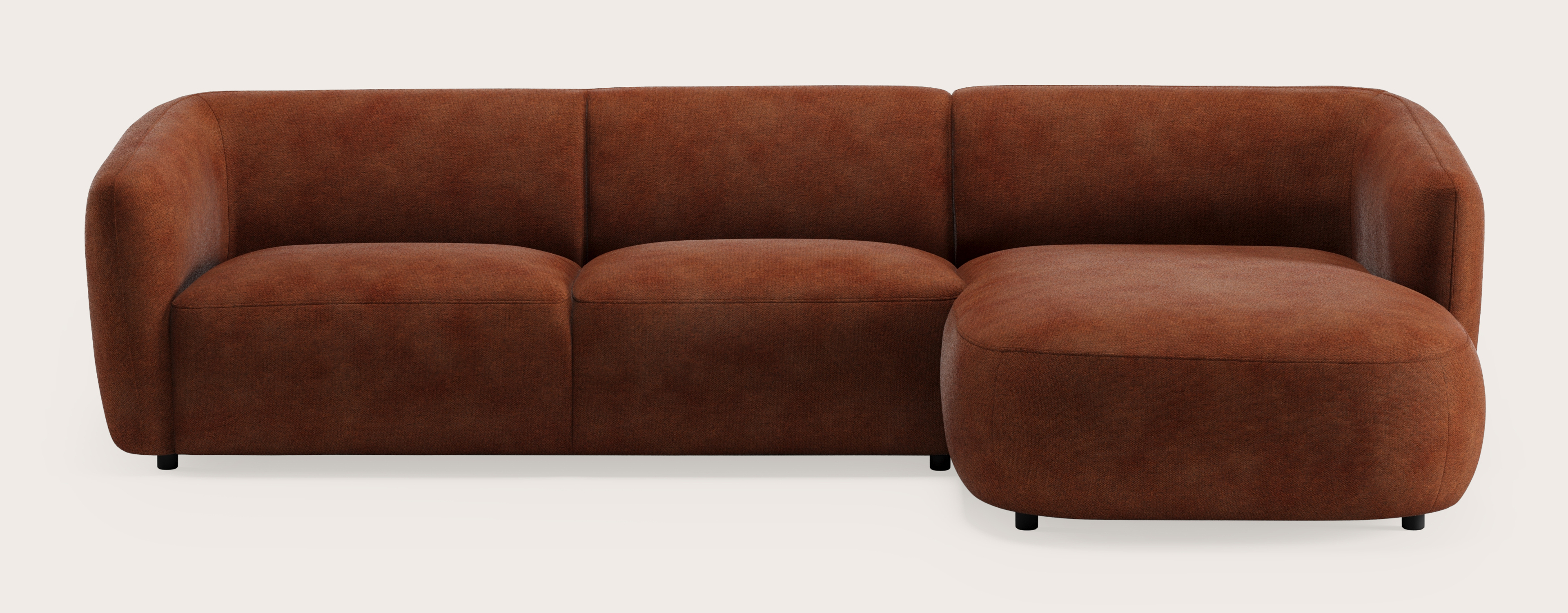 Comporta canapé d'angle 4 places en Volti tissu Copper