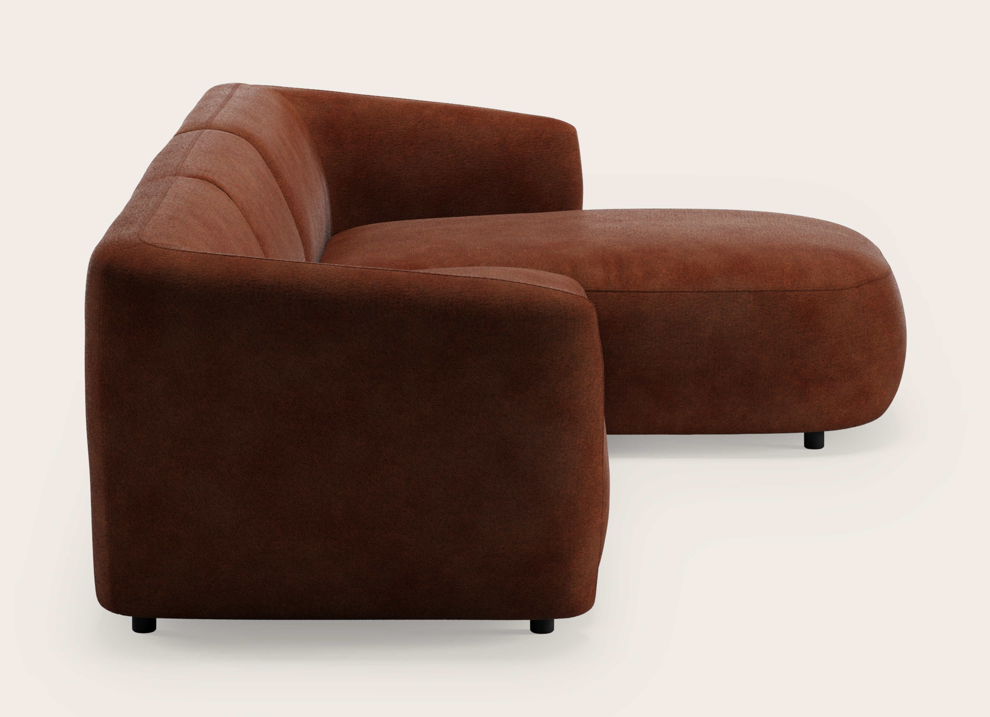 Comporta canapé d'angle 4 places en Volti tissu Copper