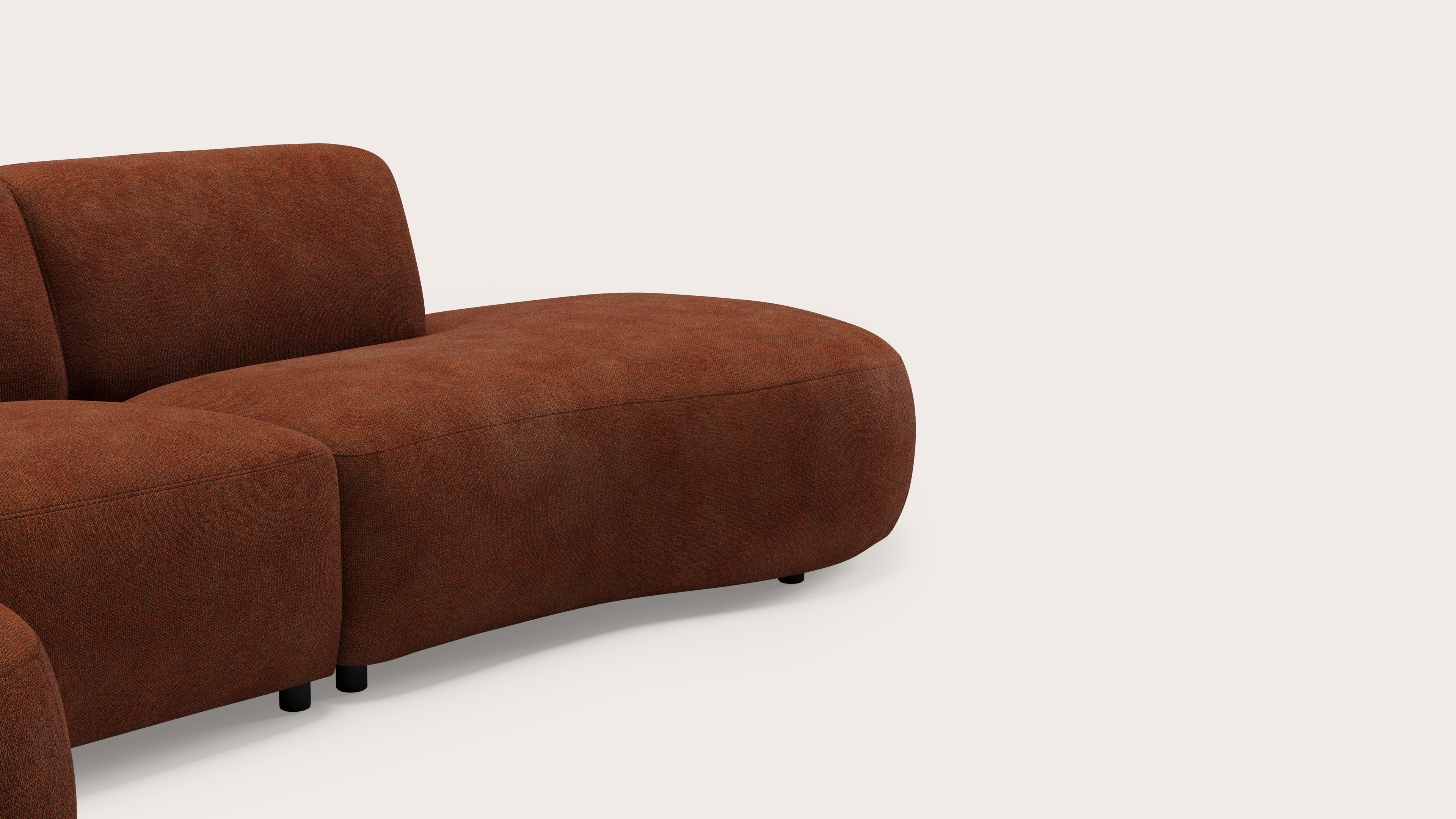 Comporta canapé d'angle 3 places en Volti tissu Copper