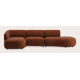 Canapé d'angle L 3-places avec chaise longue gauche et extrémité ouverte droite