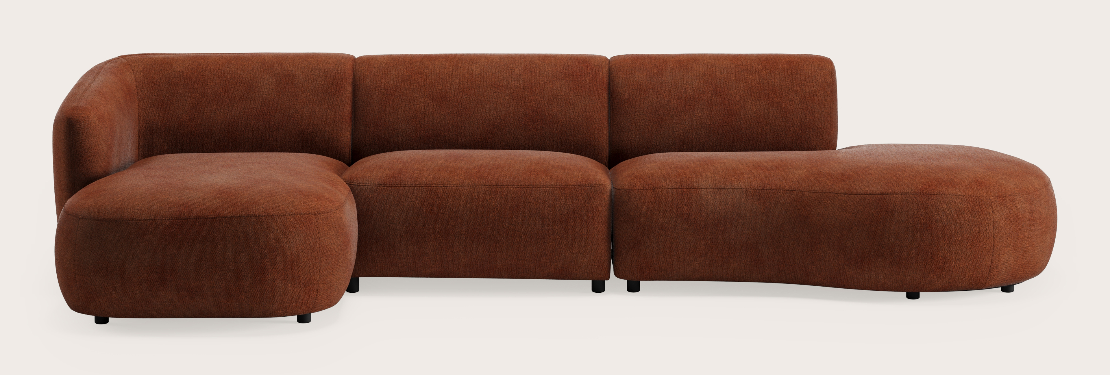 Comporta canapé d'angle 3 places en Volti tissu Copper