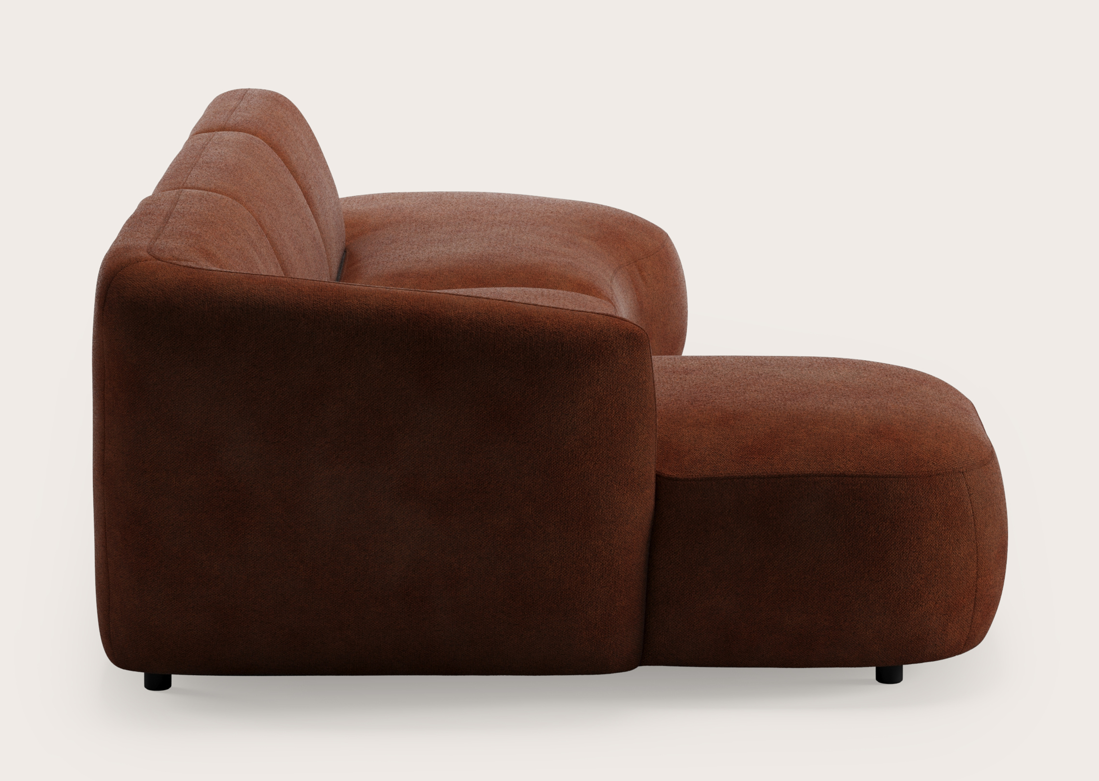 Comporta canapé d'angle 3 places en Volti tissu Copper
