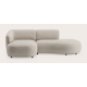 Canapé d'angle L 2 places avec chaise longue gauche et extrémité ouverte droite