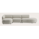 Canapé d'angle L 3-places avec chaise longue gauche et extrémité ouverte droite