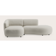 Canapé d'angle L 2 places avec chaise longue gauche et extrémité ouverte droite