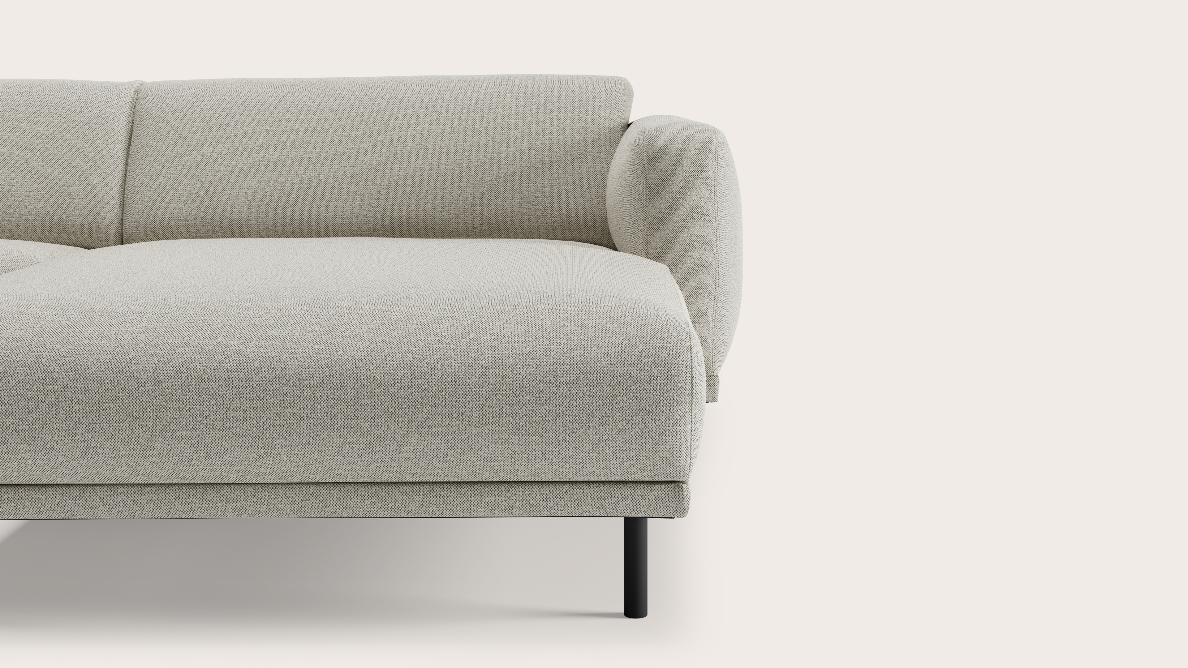 Evora canapé d'angle 5 places en Brio tissu Light Grey