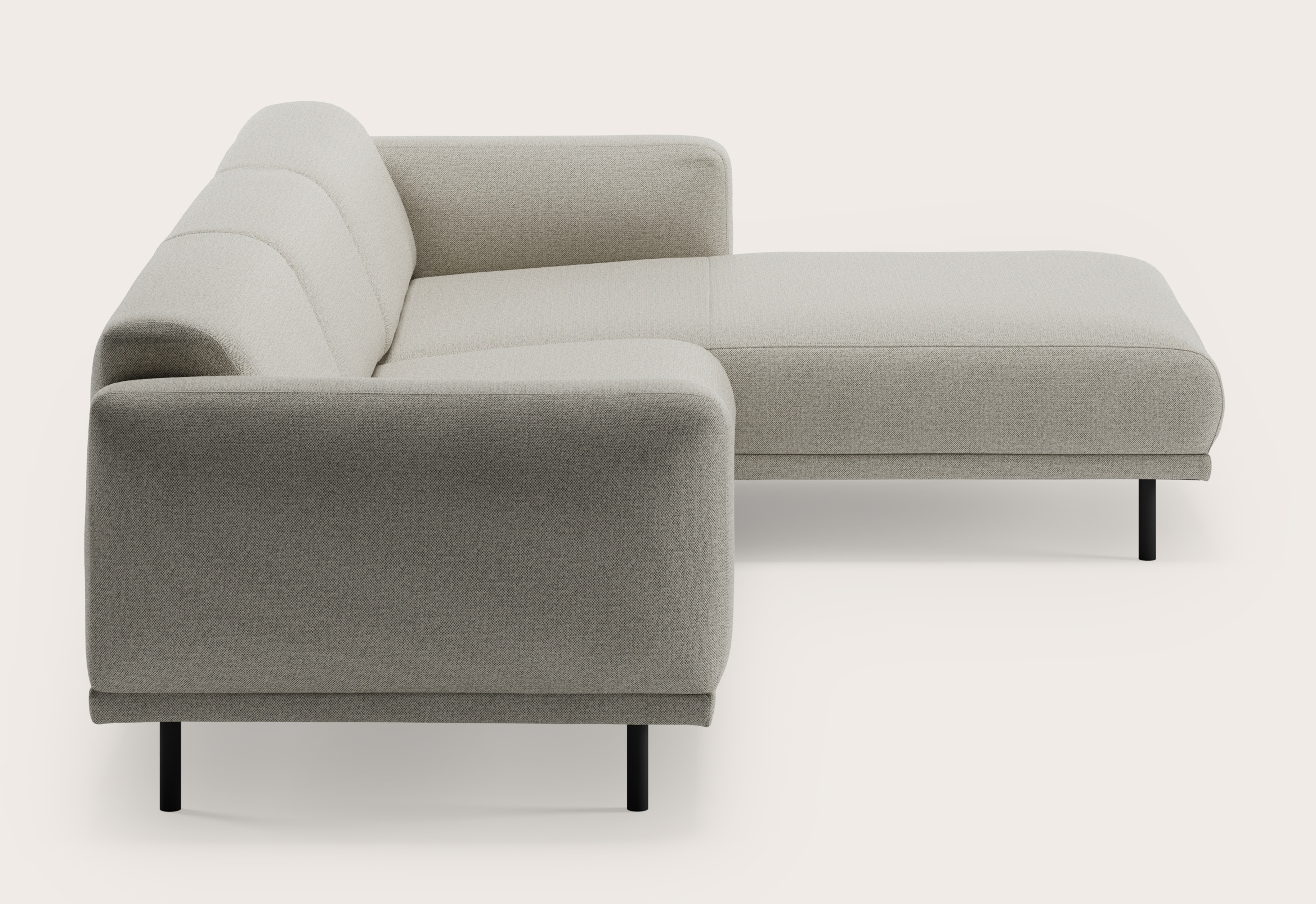 Evora canapé d'angle 5 places en Brio tissu Light Grey