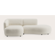 Canapé d'angle L 2 places avec chaise longue gauche et extrémité ouverte droite