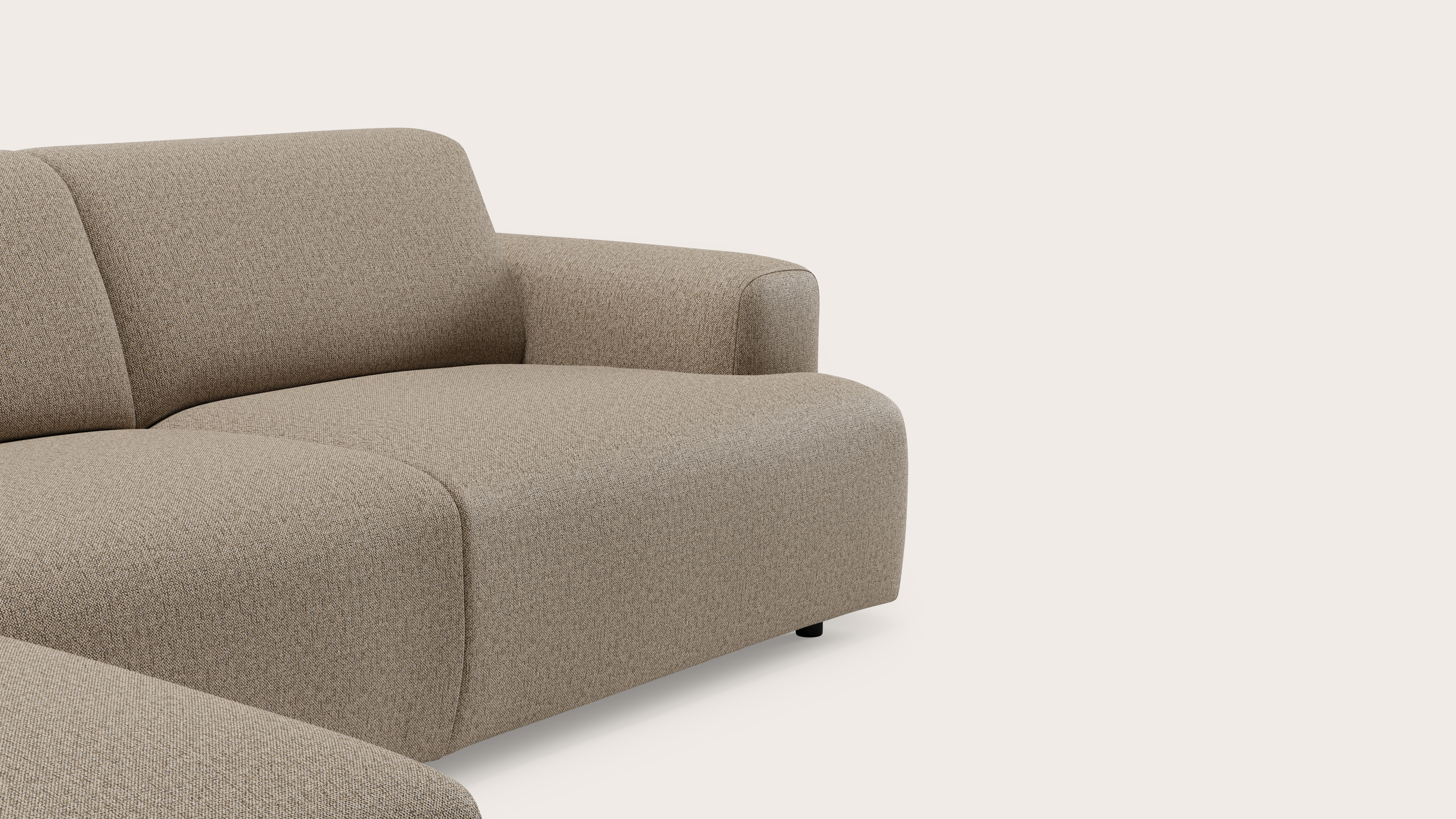 Coimbra canapé d'angle 4 places en Brio tissu Sesame