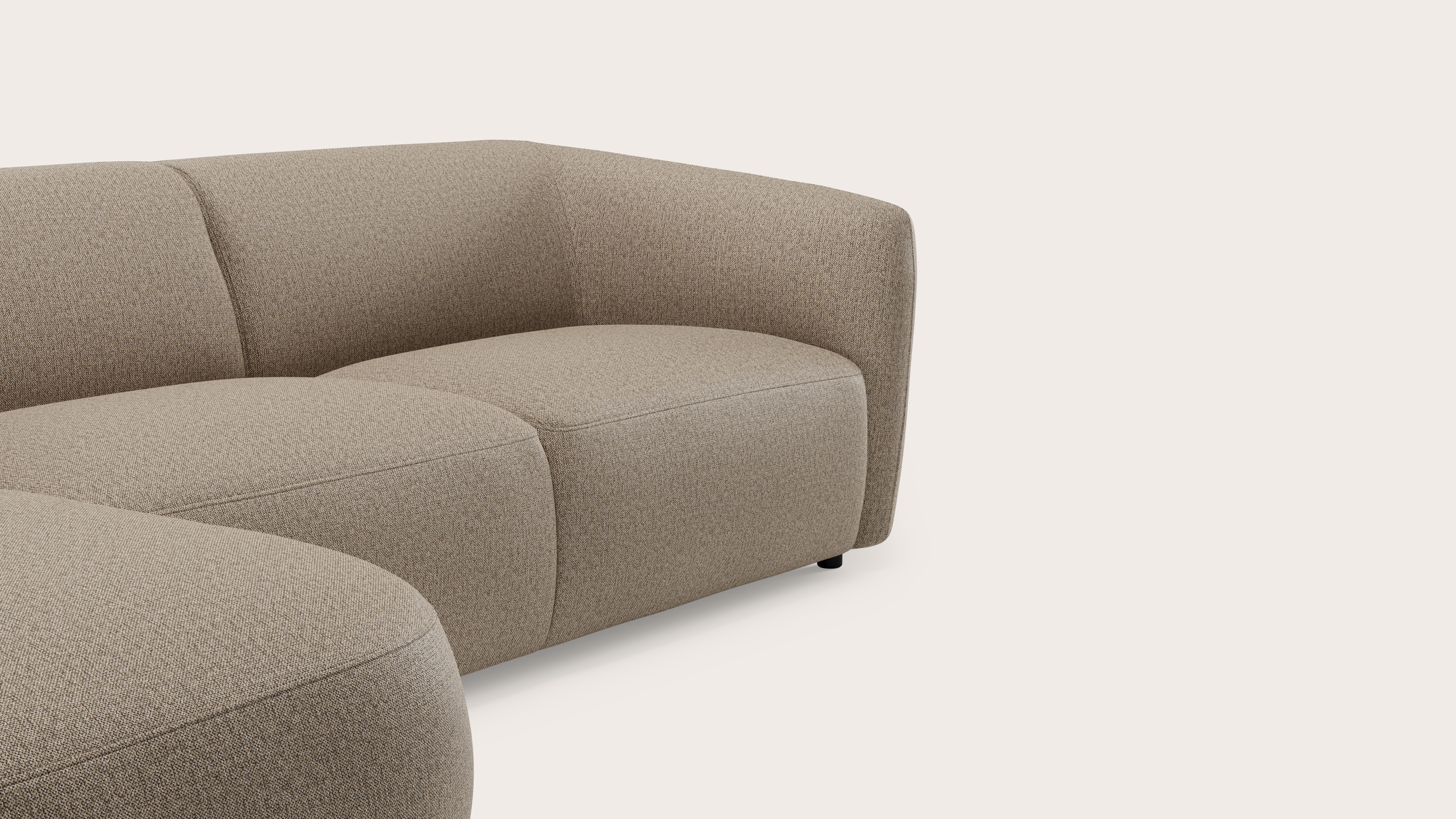 Comporta canapé d'angle 4 places en Brio tissu Sesame