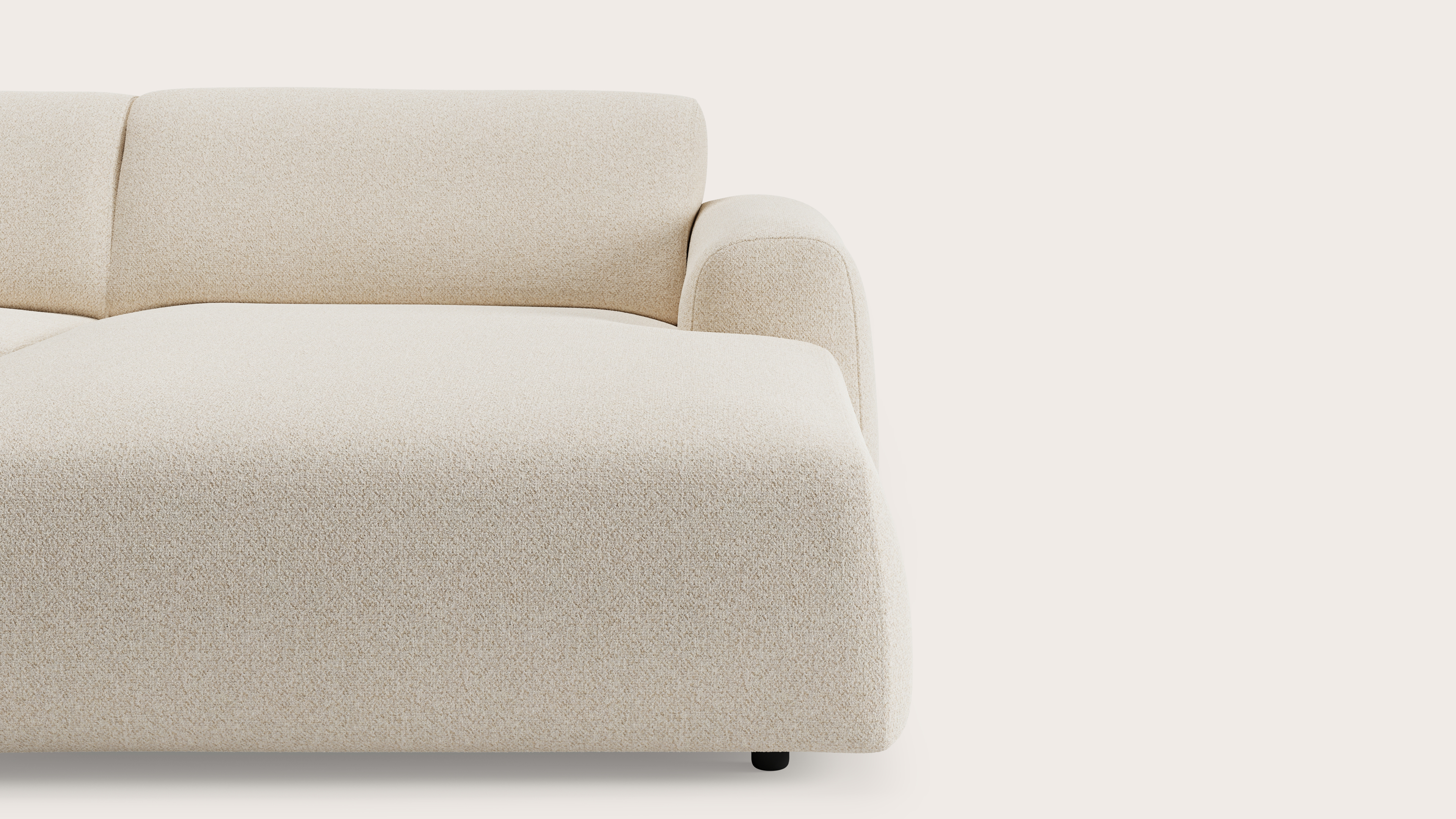 Coimbra canapé d'angle 5 places en Mezzo tissu Ecru