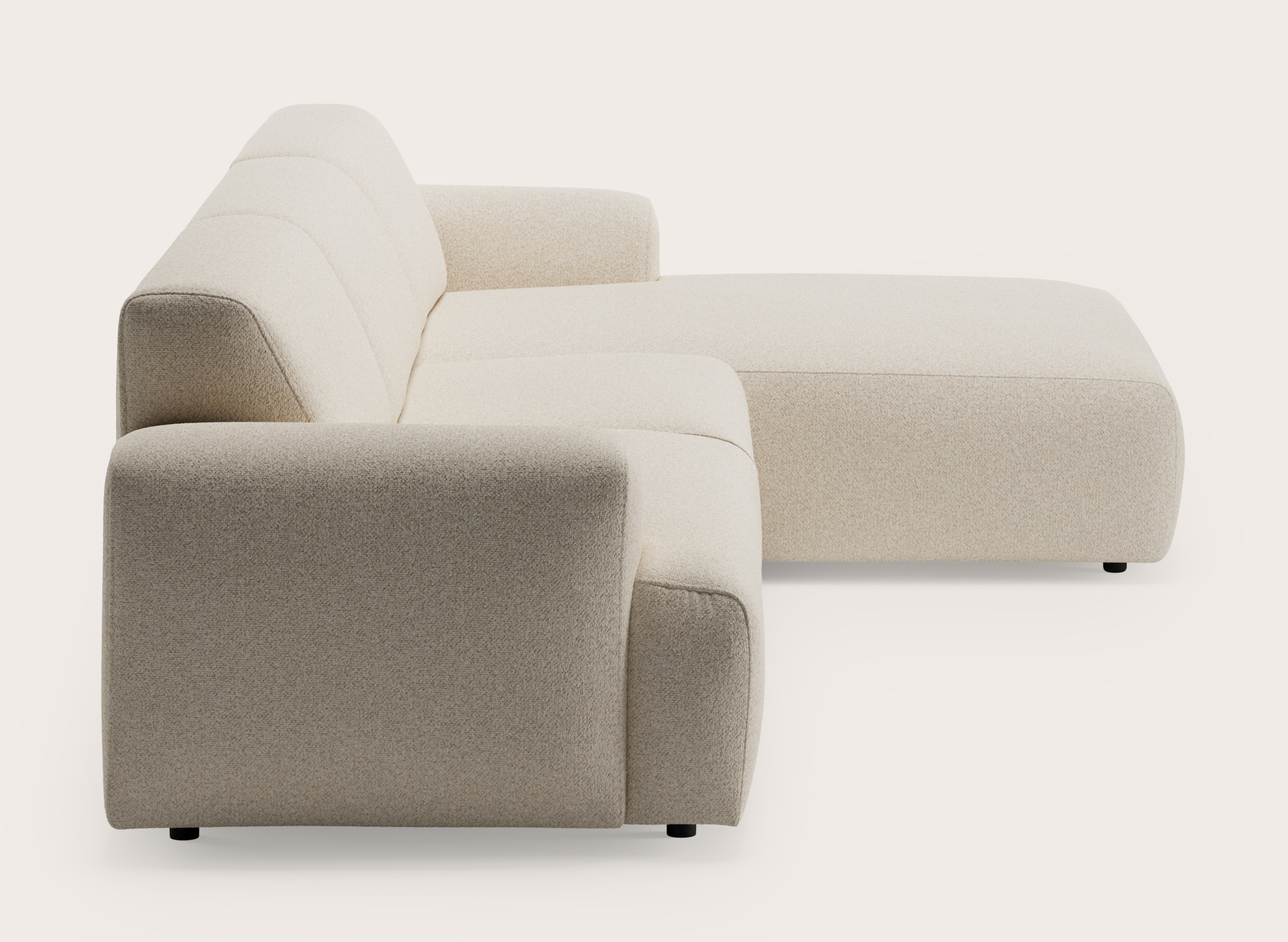 Coimbra canapé d'angle 5 places en Mezzo tissu Ecru