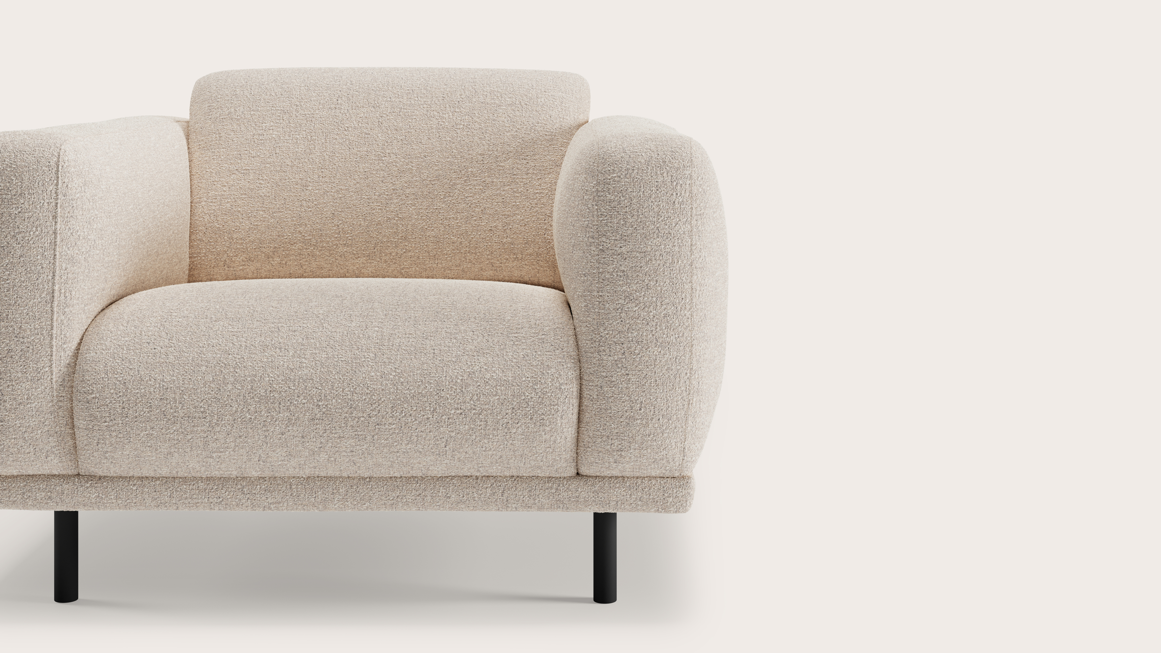Evora canapé 1-place en Stanza tissu Natural