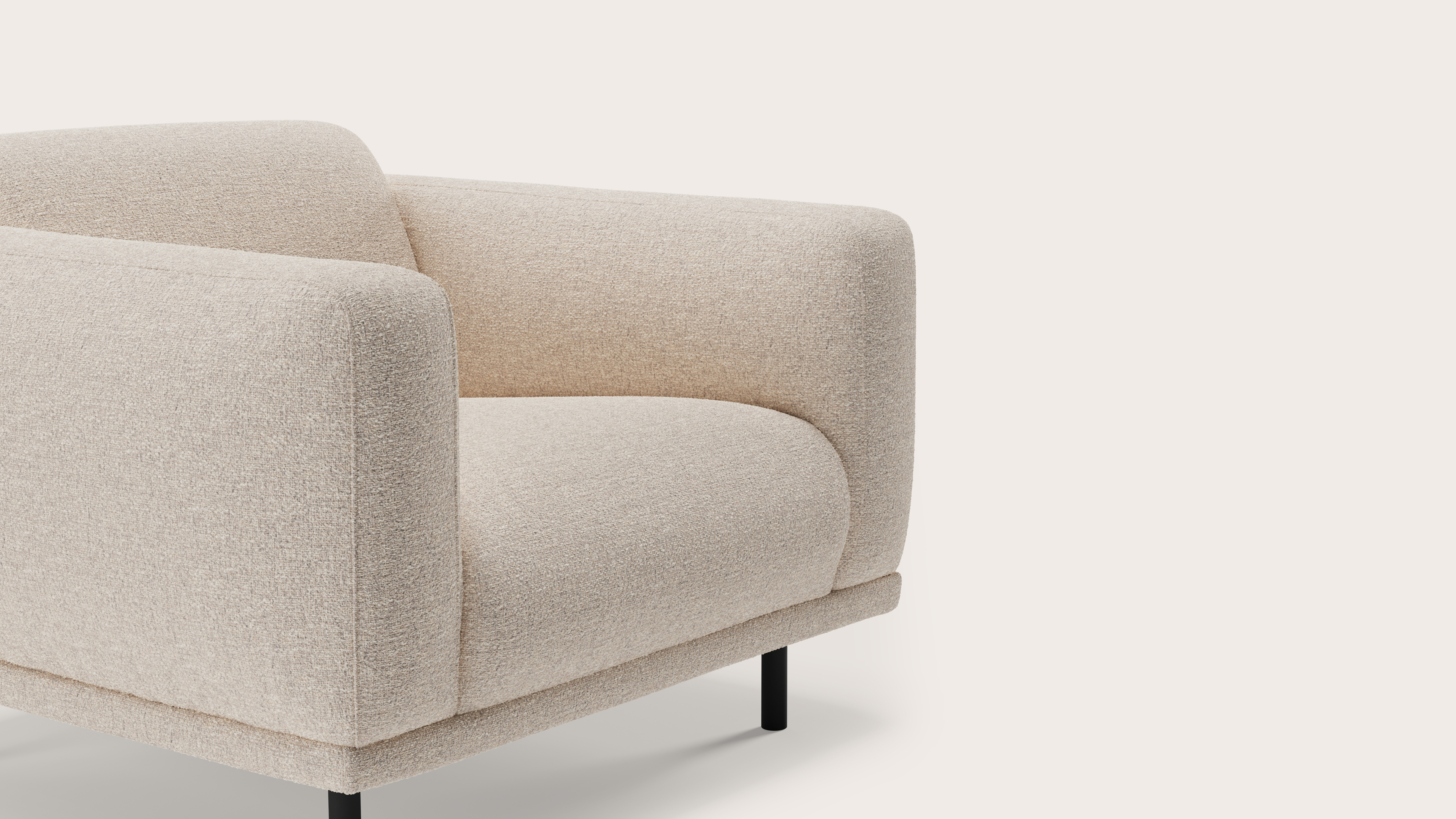 Evora canapé 1-place en Stanza tissu Natural