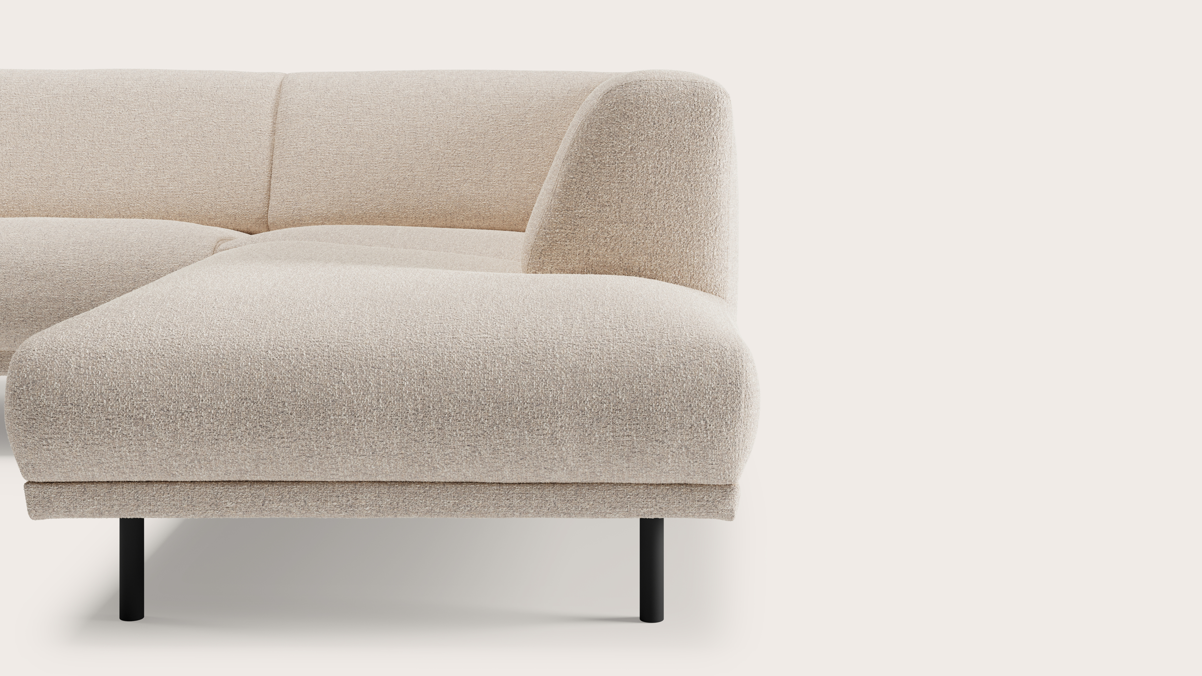Evora canapé d'angle 5,5 places en Stanza tissu Natural