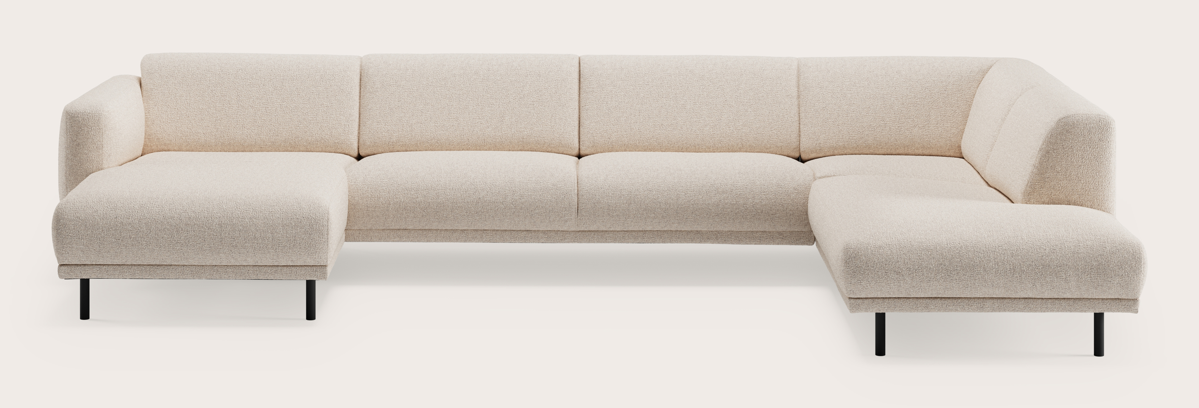 Evora canapé d'angle 5,5 places en Stanza tissu Natural